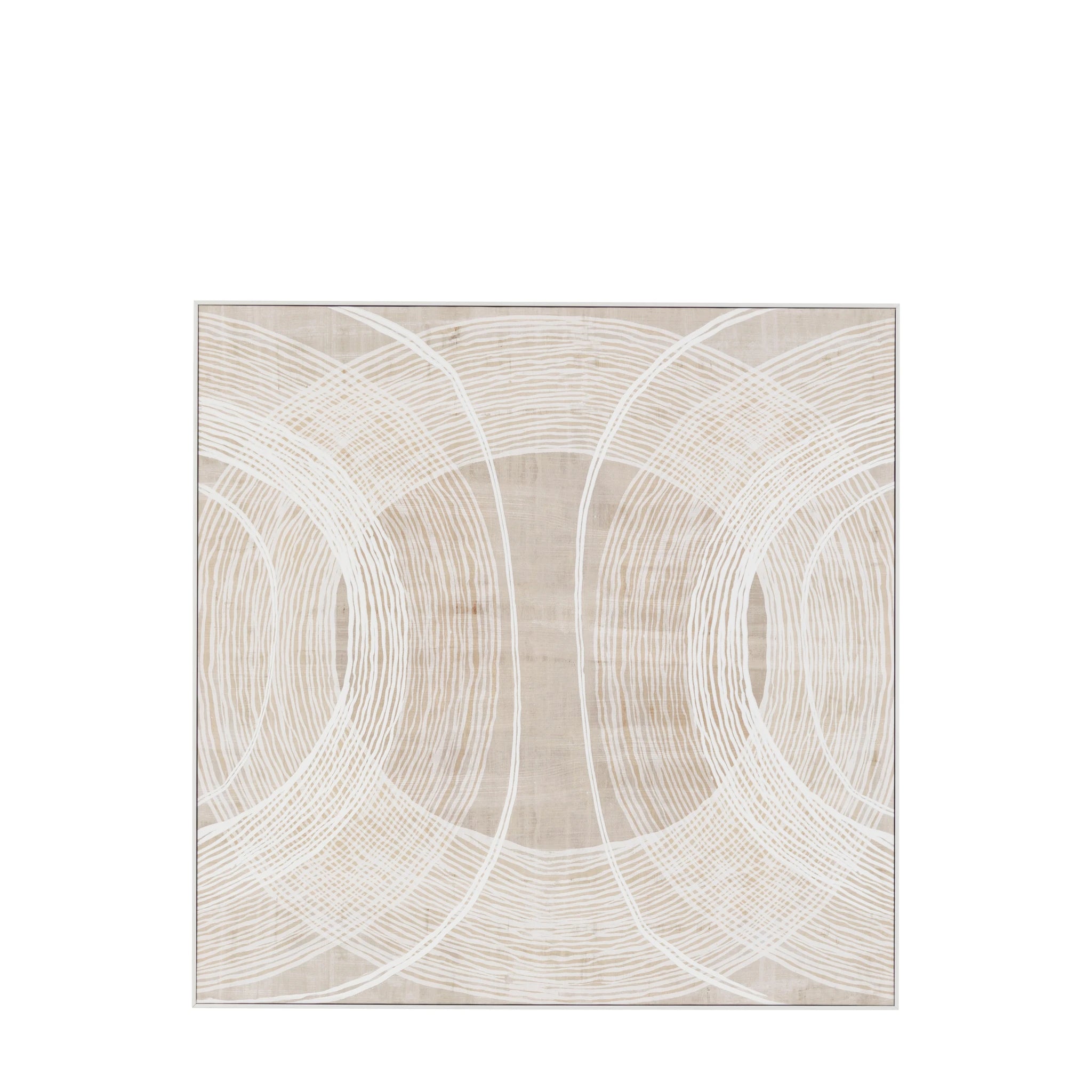 Amberhill in the Round Beige Framed Canvas