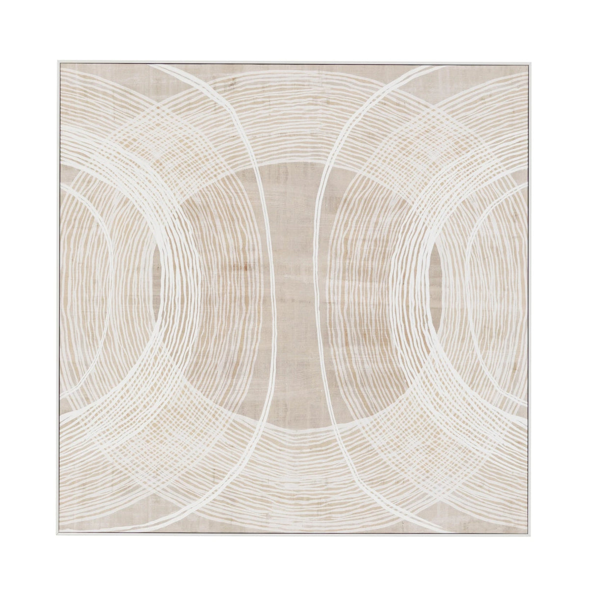 Amberhill in the Round Beige Framed Canvas Wall Art
