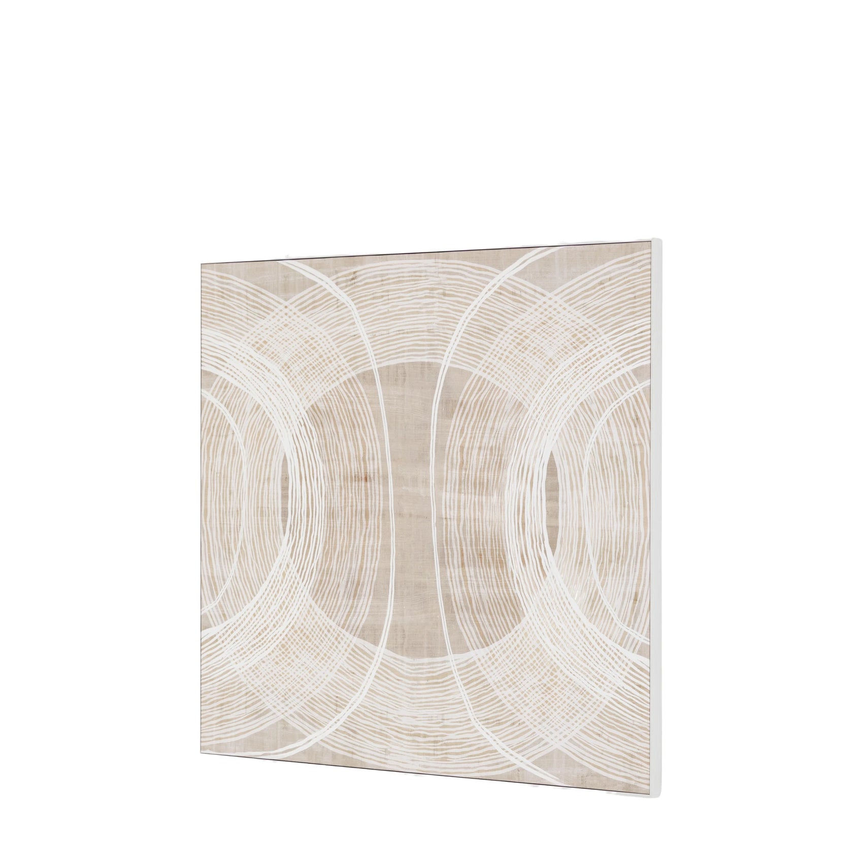 Amberhill in the Round Beige Framed Canvas