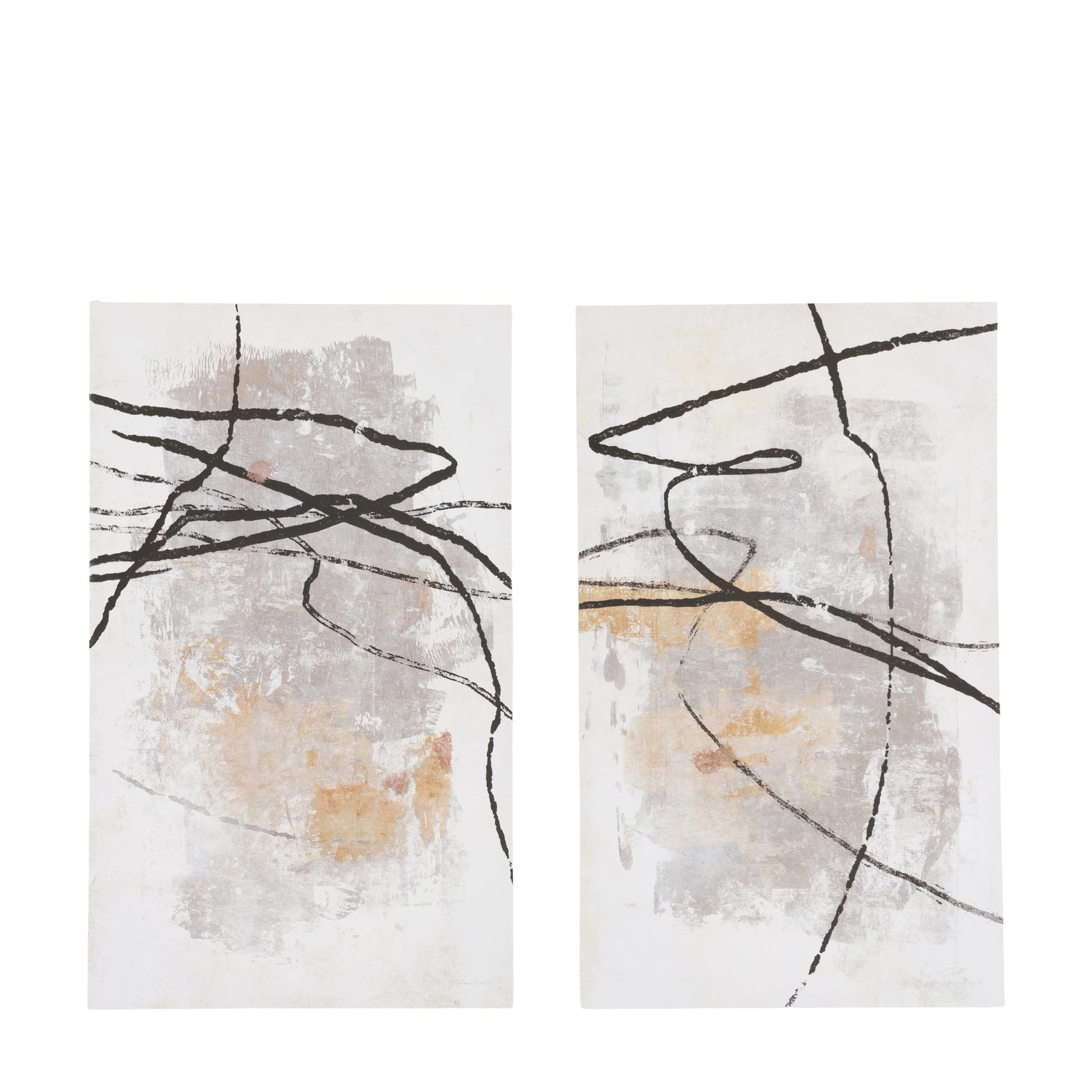 Set of 2 Ashgrove White Canvases Wall Art