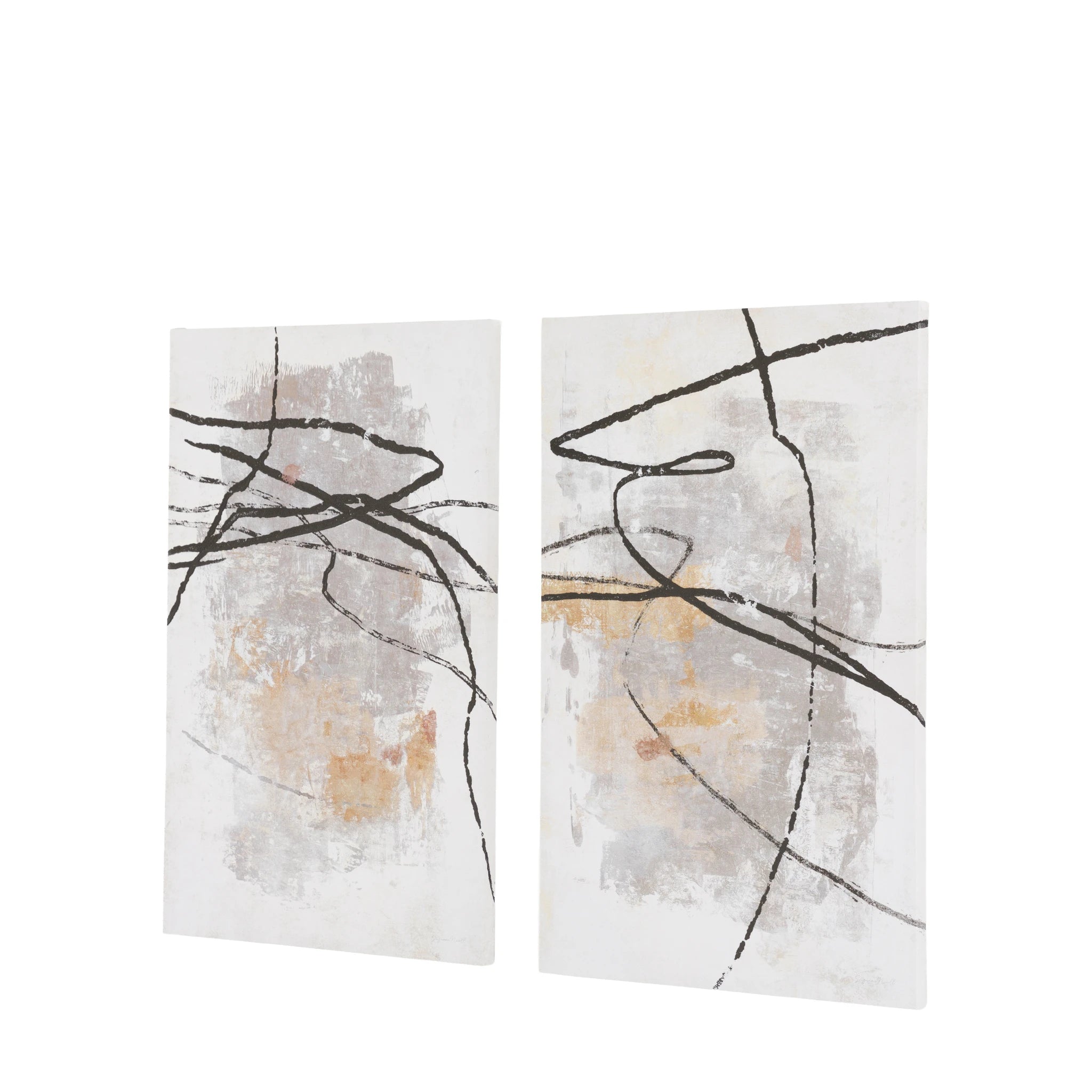 Set of 2 Ashgrove White Canvases Wall Art