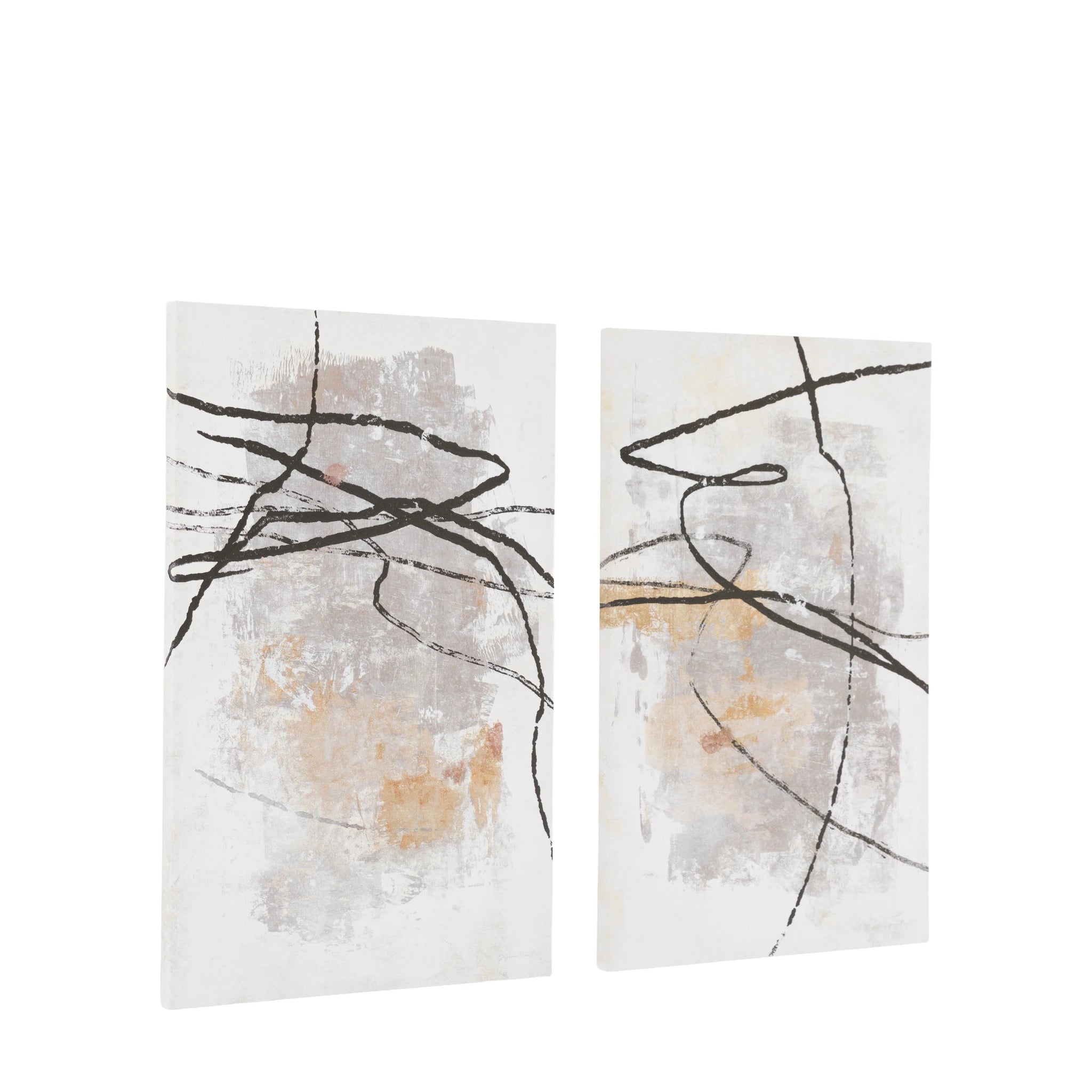 Set of 2 Ashgrove White Canvases Wall Art