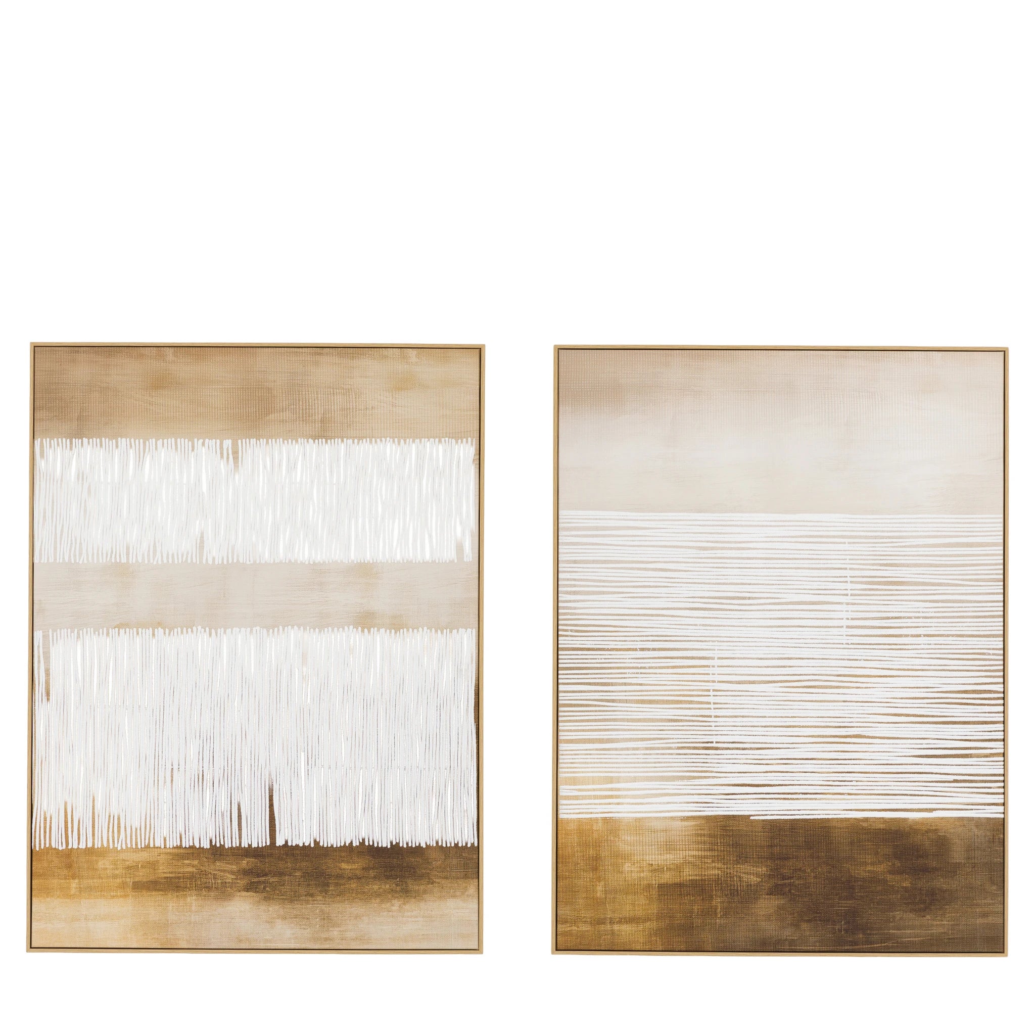 Set of 2 Amberlane Brown Framed Canvases