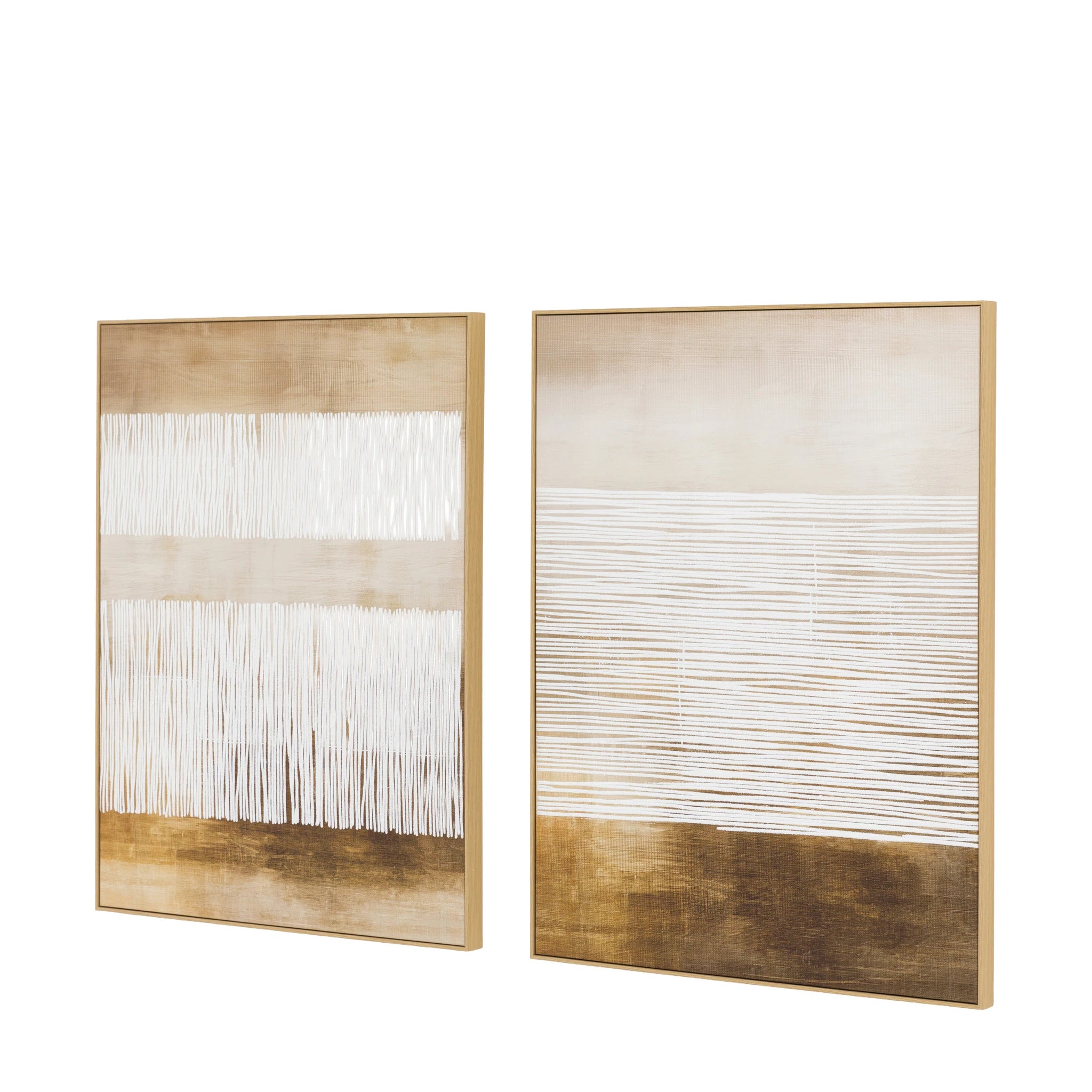 Set of 2 Amberlane Brown Framed Canvases
