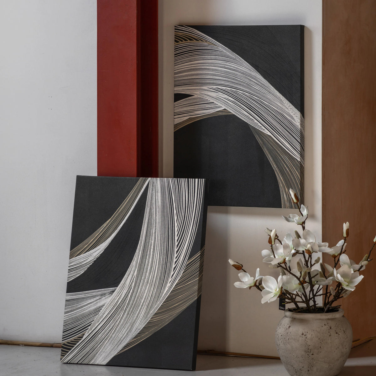 Set of 2 Ambergrove Appeal Black Canvases Wall Art