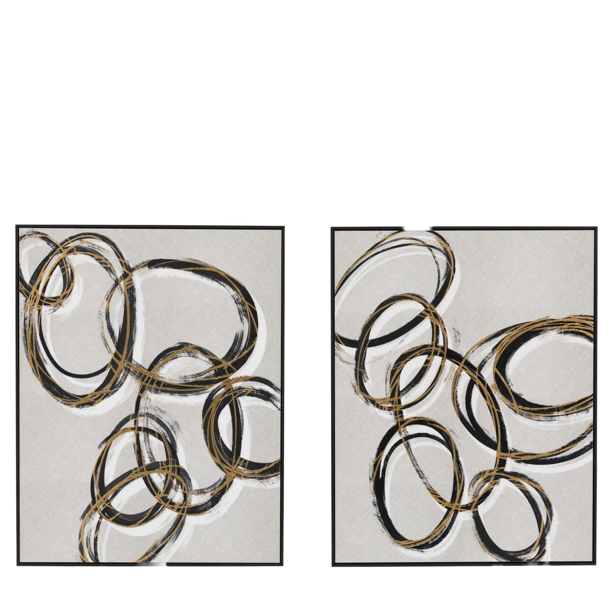Set of 2 Aldergreen Bold as Gold Framed Canvases Wall Art
