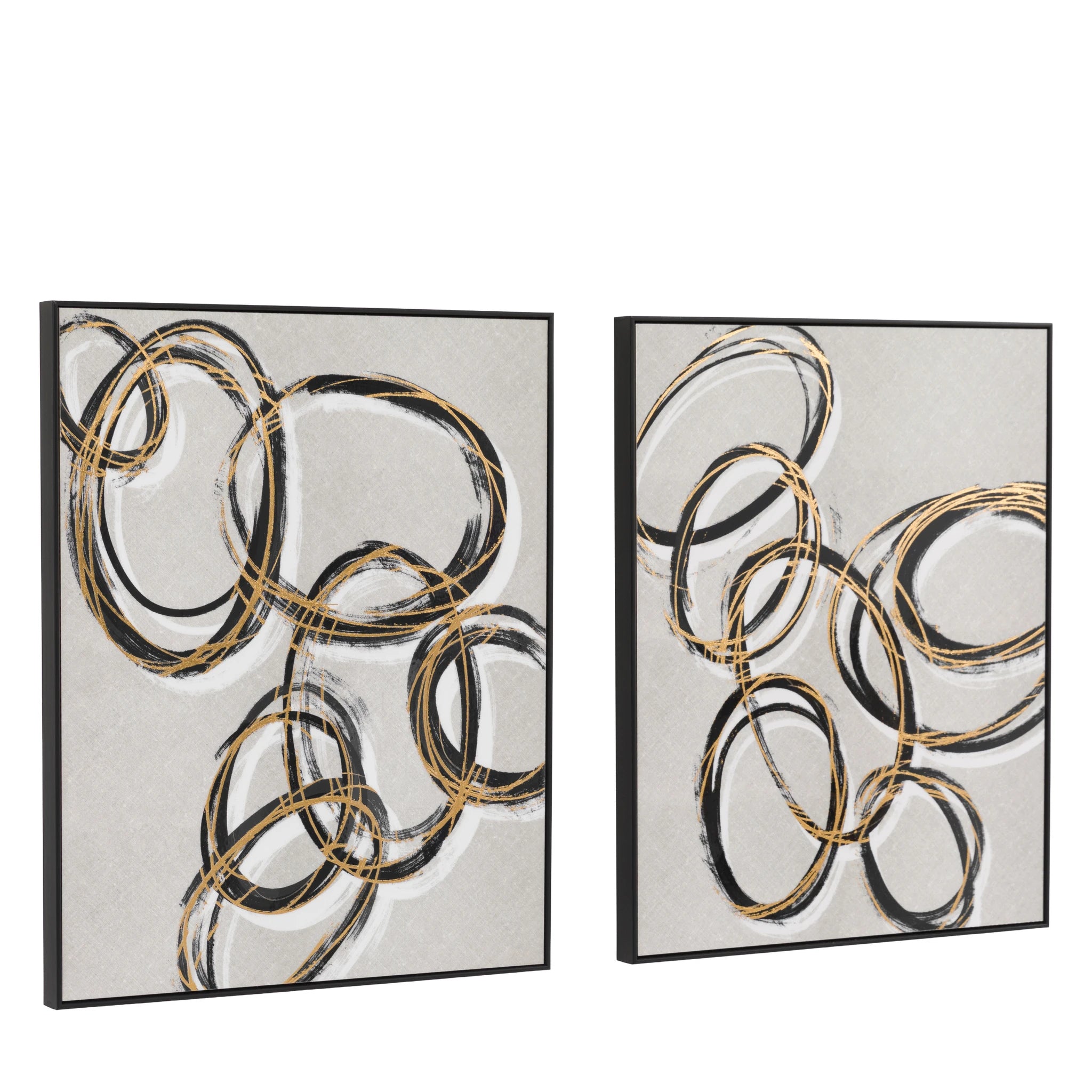 Set of 2 Aldergreen Bold as Gold Framed Canvases Wall Art
