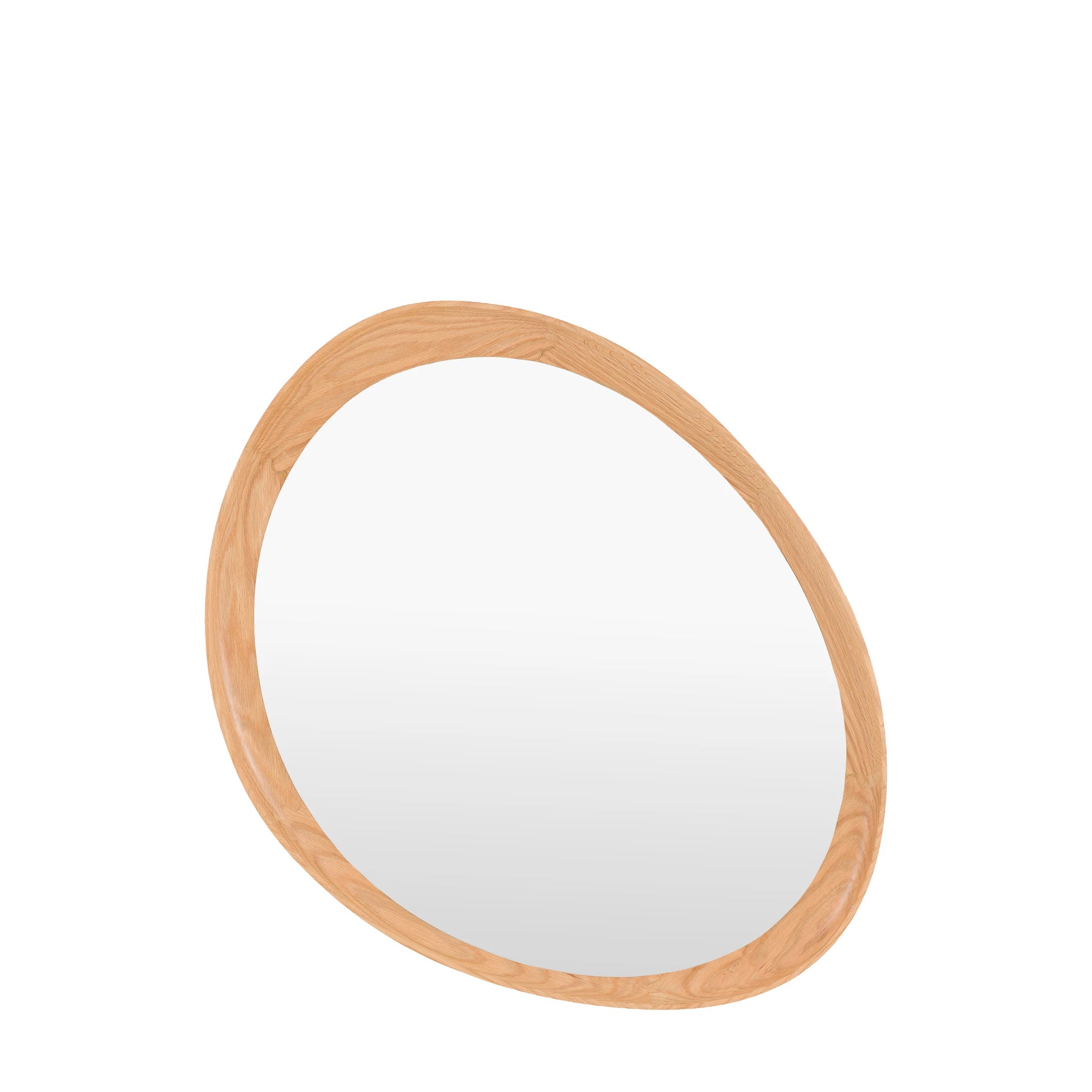 Posara Oak Wood Pebble Wall Mirror 80x78cm