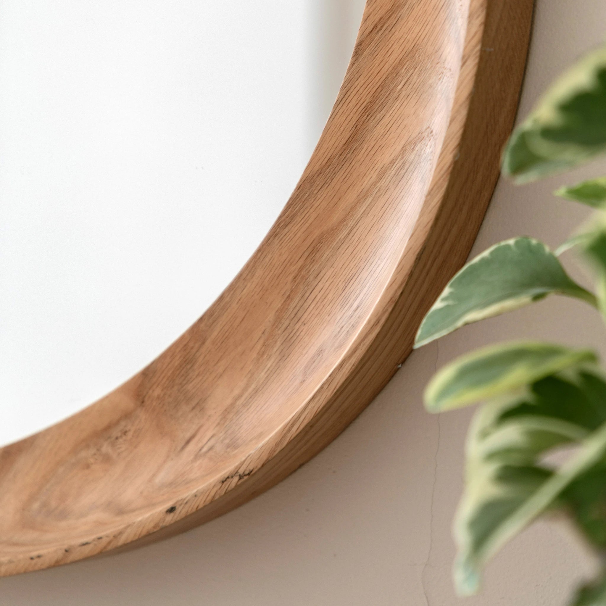Posara Oak Wood Pebble Wall Mirror 80x78cm