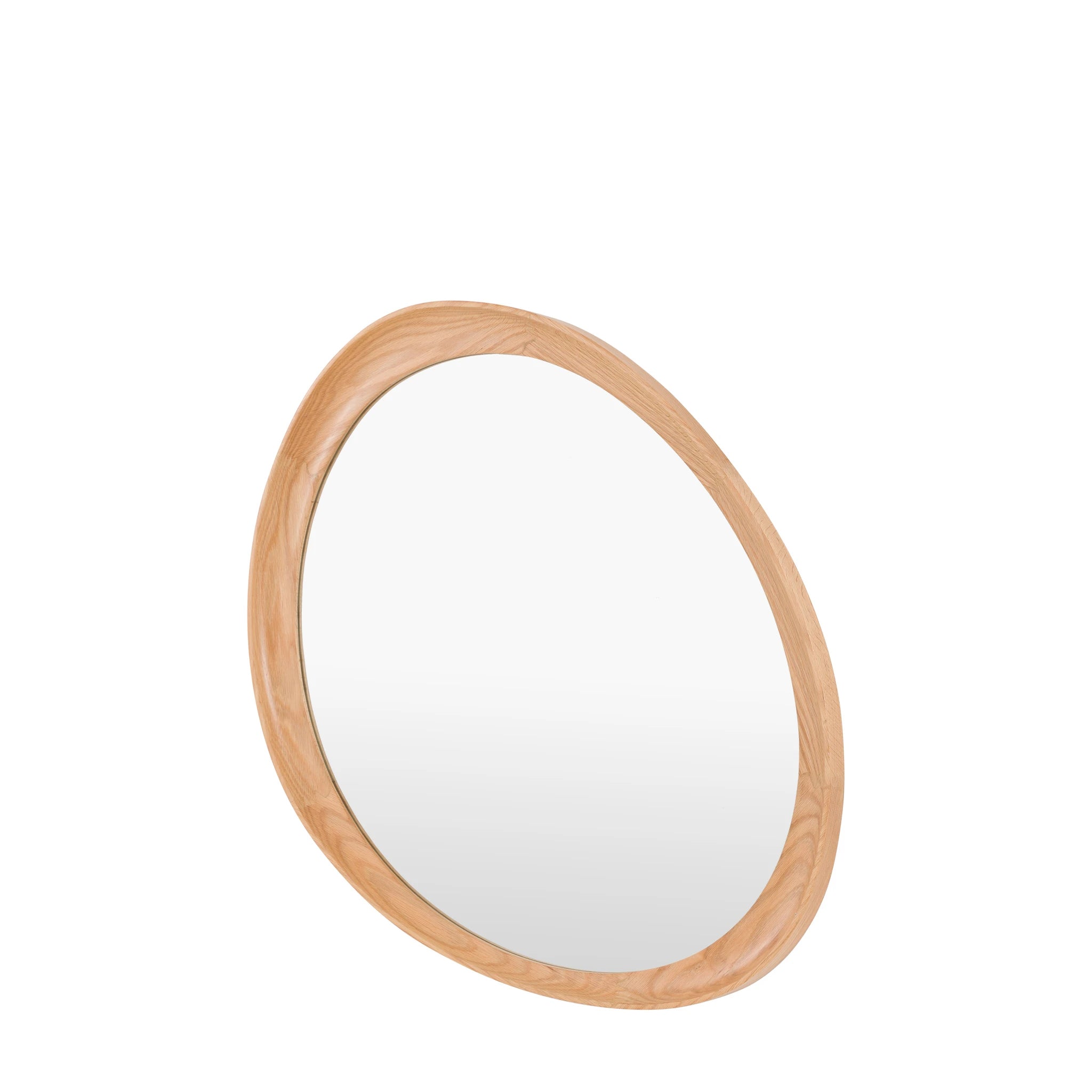 Posara Oak Wood Pebble Wall Mirror 80x78cm