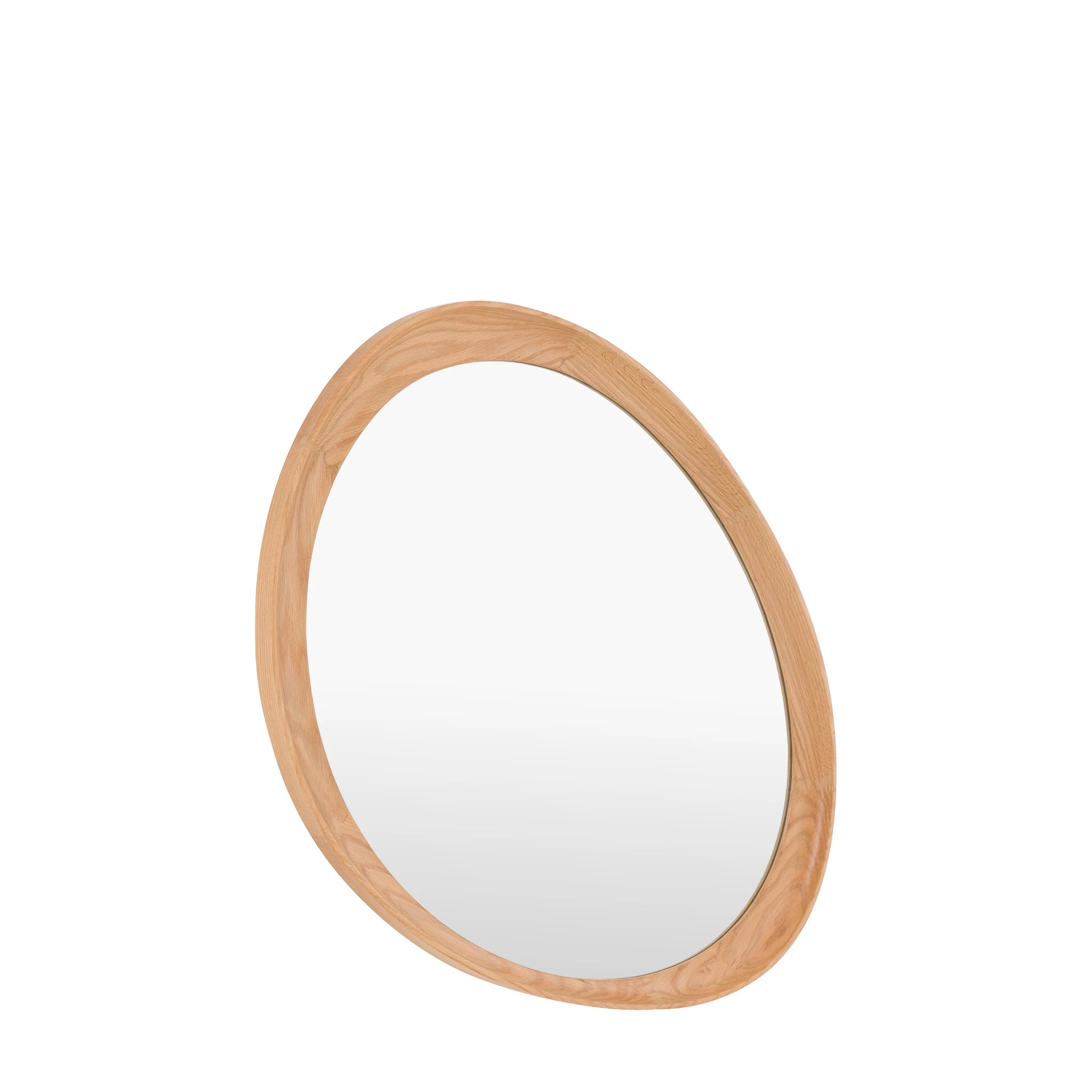 Posara Oak Wood Pebble Wall Mirror 80x78cm
