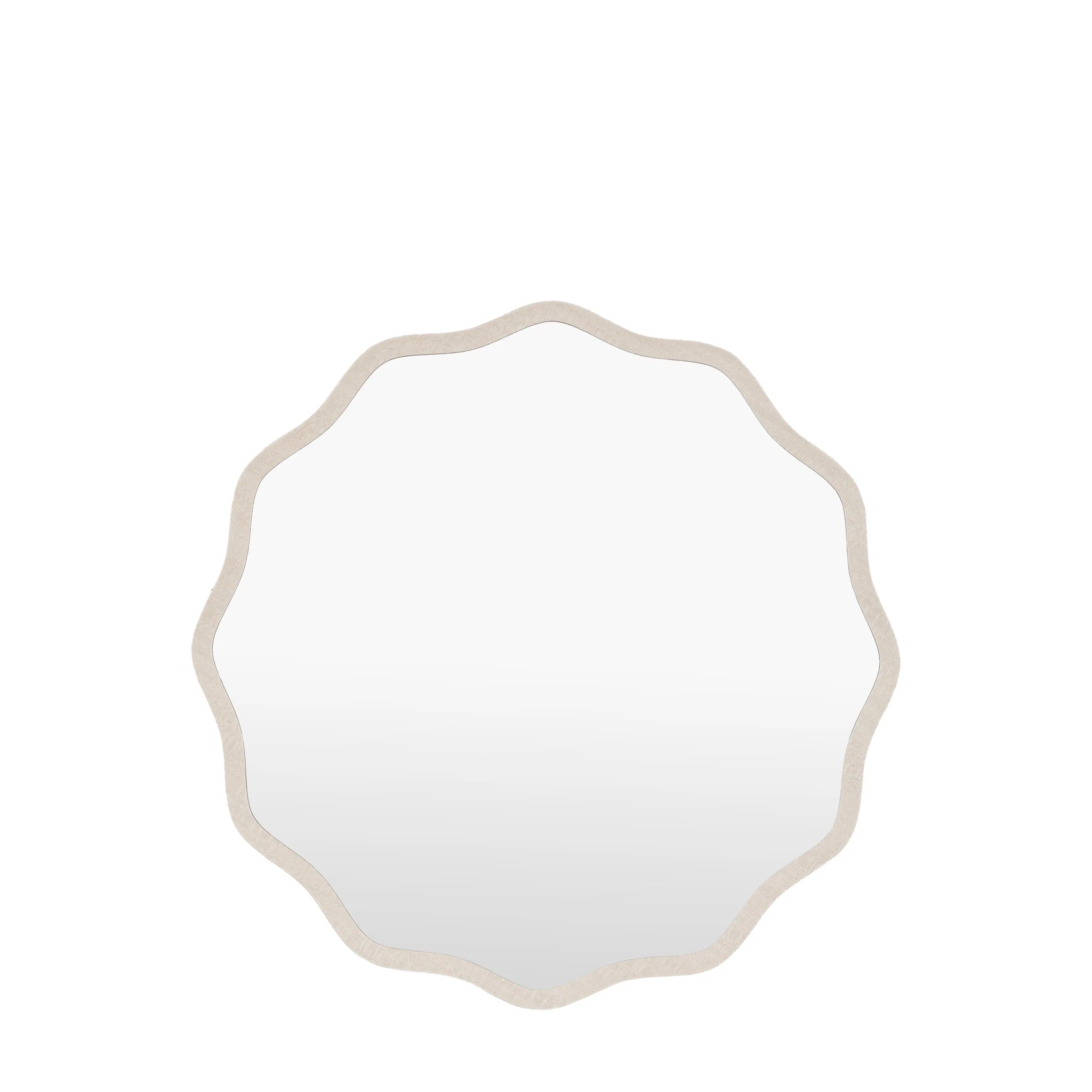 Ondella Smoke Grey Wave Round Wall Mirror 80cm