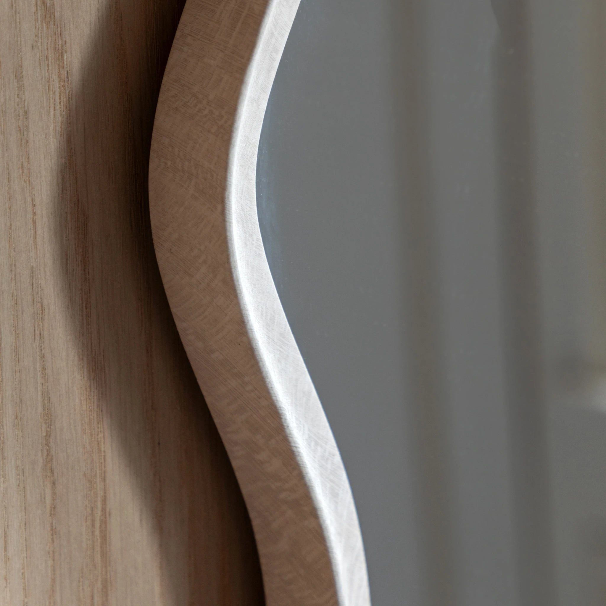 Ondella Smoke Grey Wave Round Wall Mirror 80cm