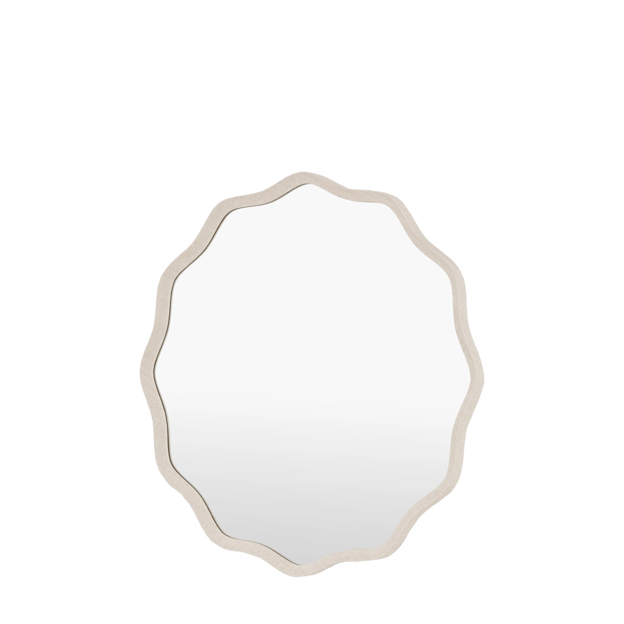 Ondella Smoke Grey Wave Round Wall Mirror 80cm