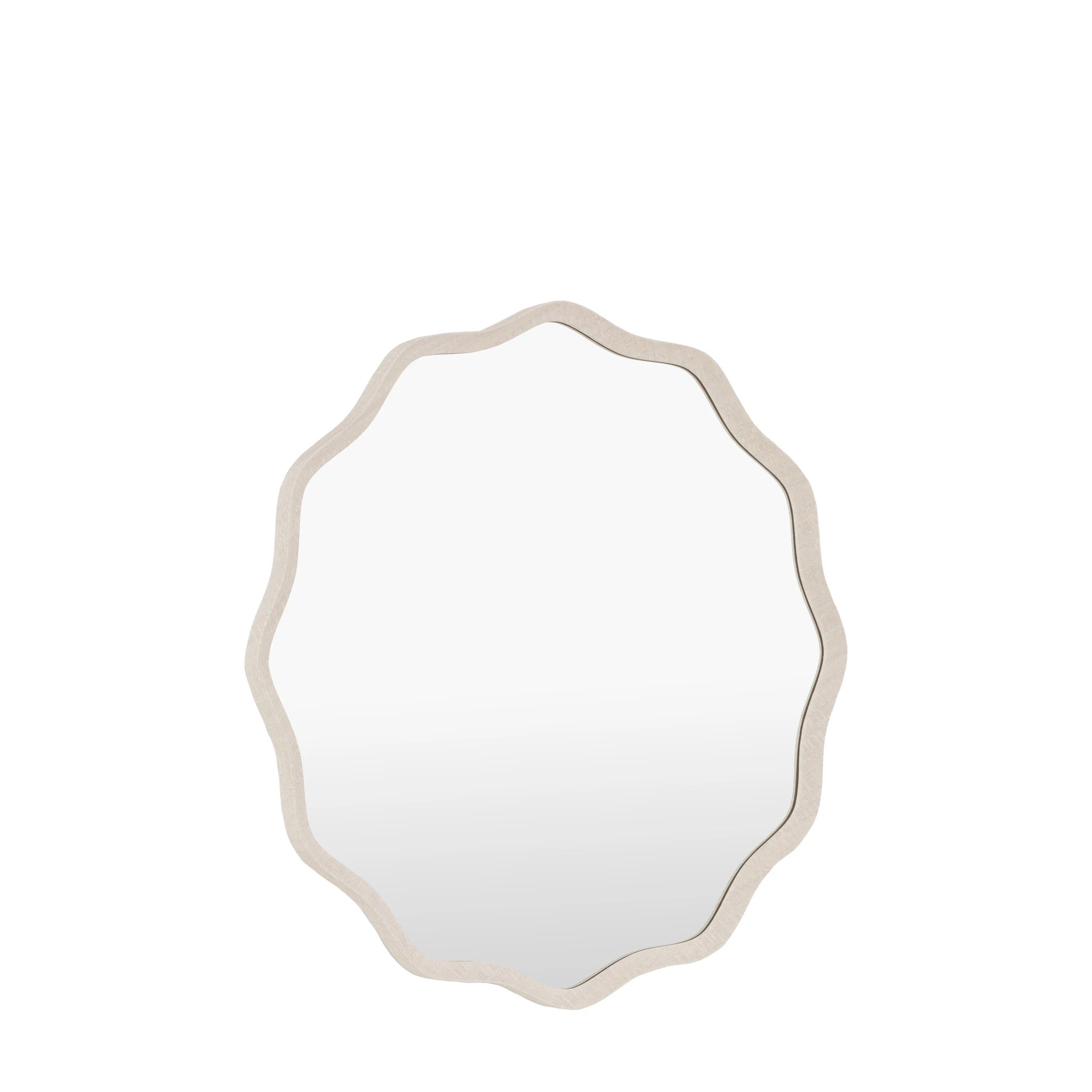 Ondella Smoke Grey Wave Round Wall Mirror 80cm