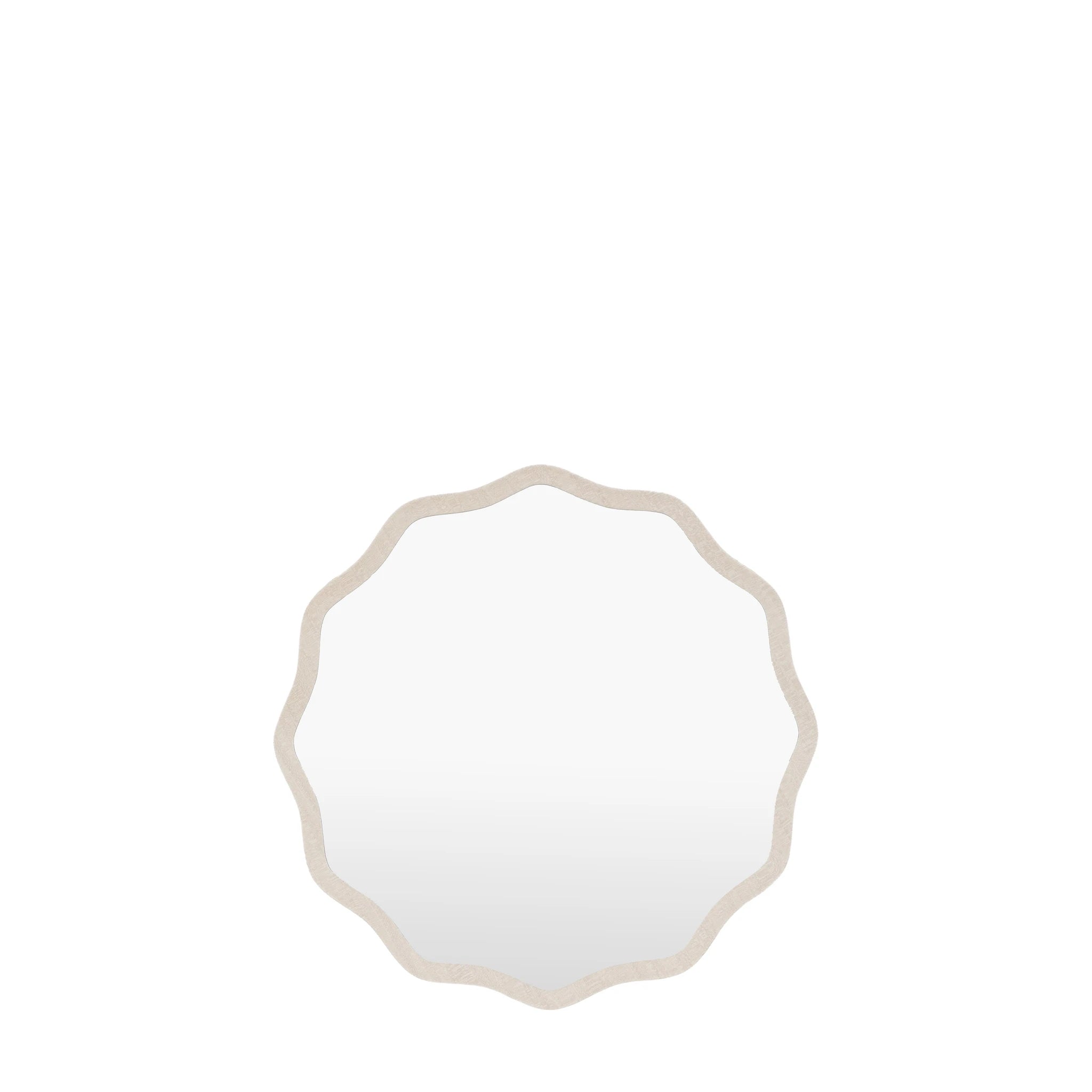 Ondella Smoke Grey Wave Round Wall Mirror 60cm