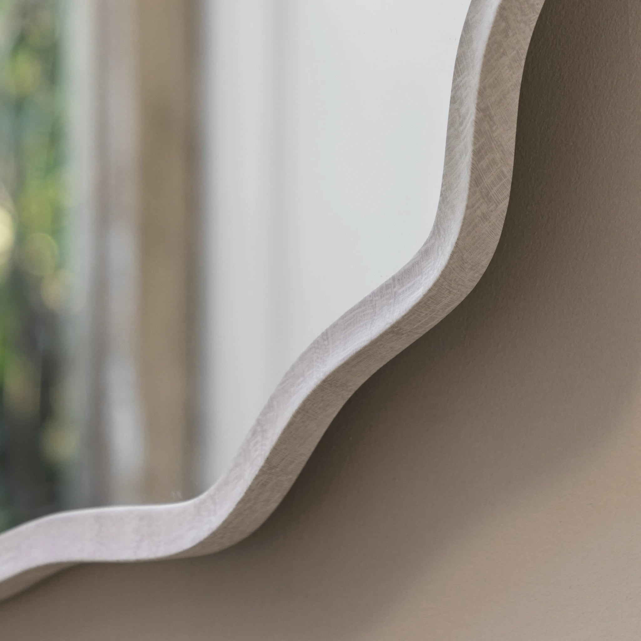 Ondella Smoke Grey Wave Round Wall Mirror 60cm