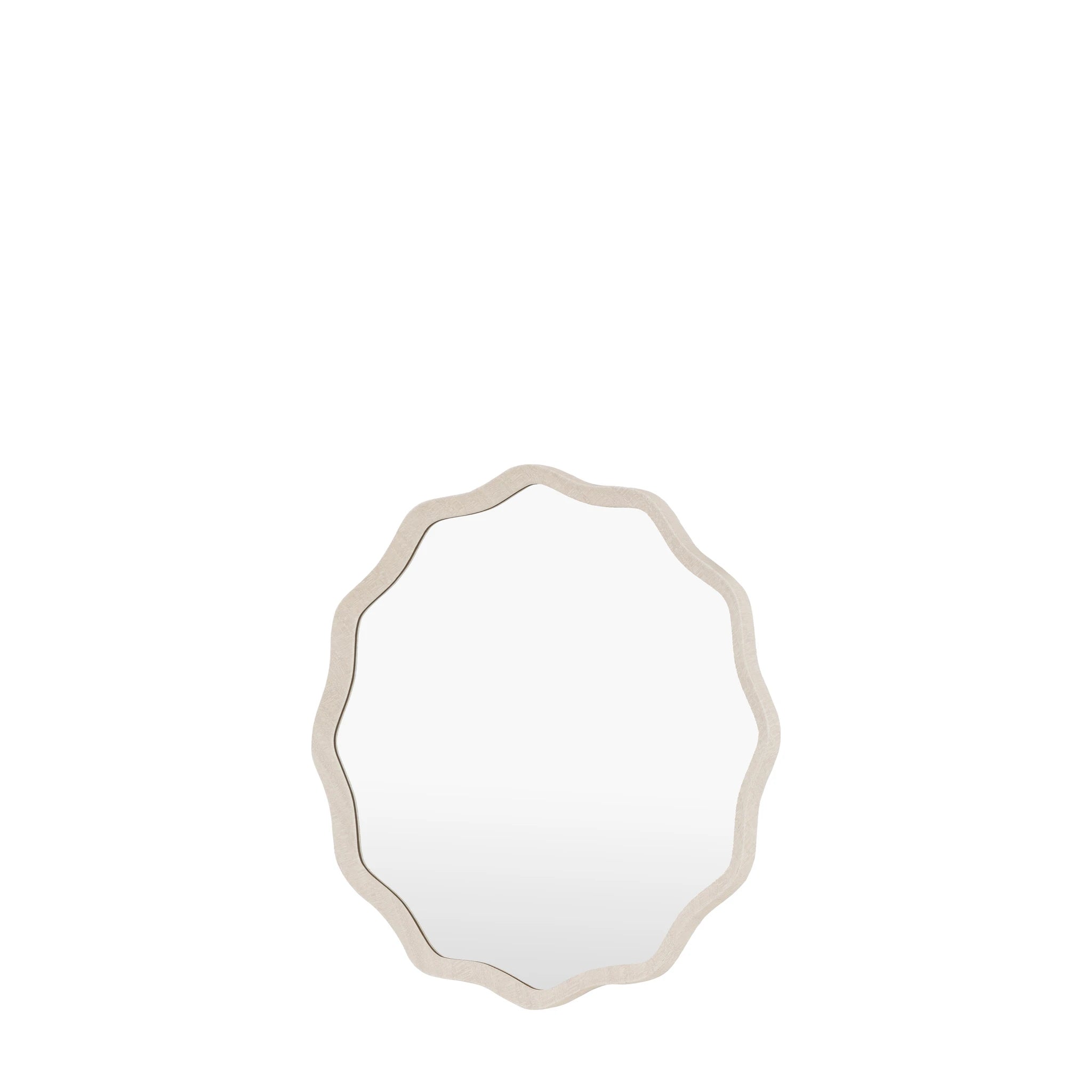 Ondella Smoke Grey Wave Round Wall Mirror 60cm