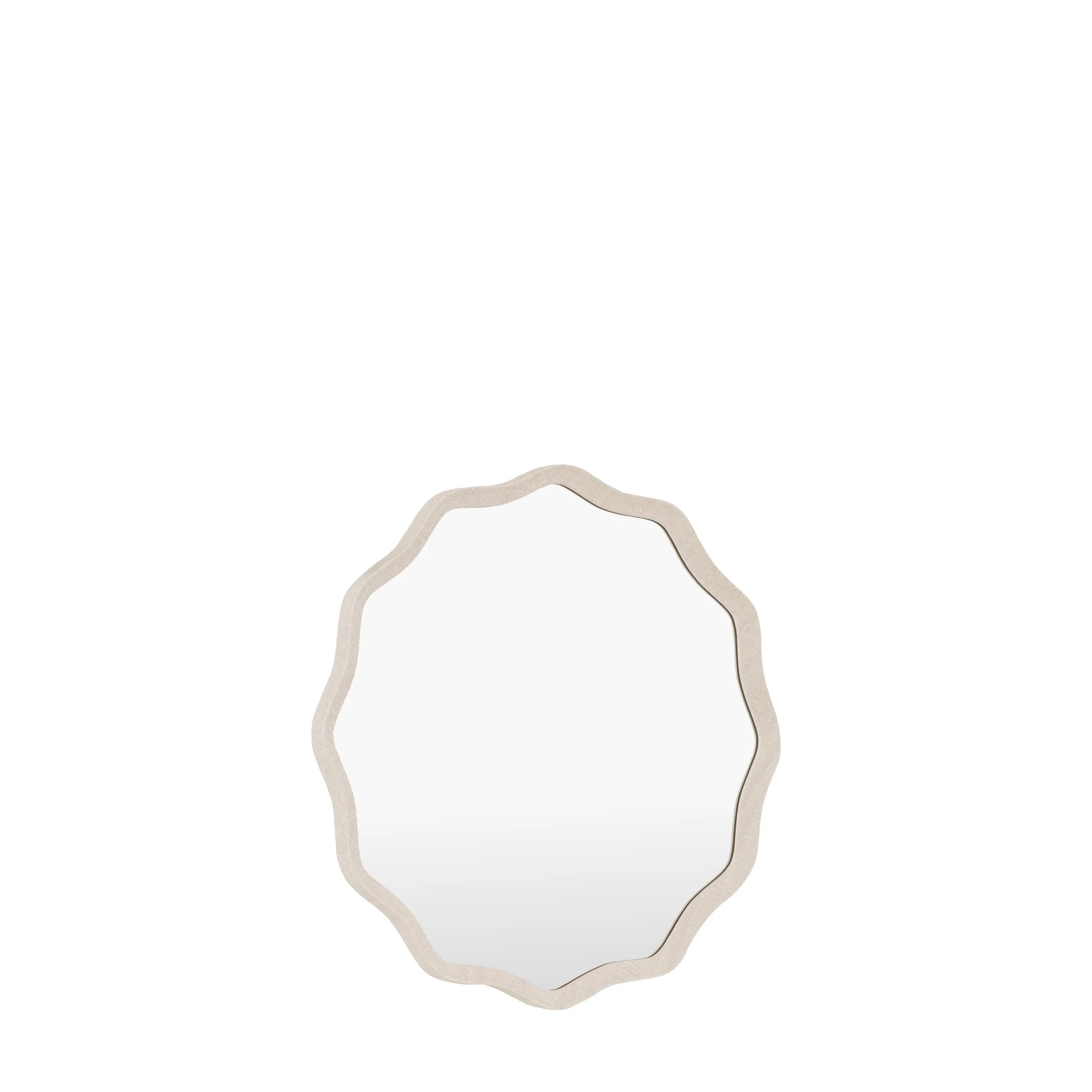 Ondella Smoke Grey Wave Round Wall Mirror 60cm