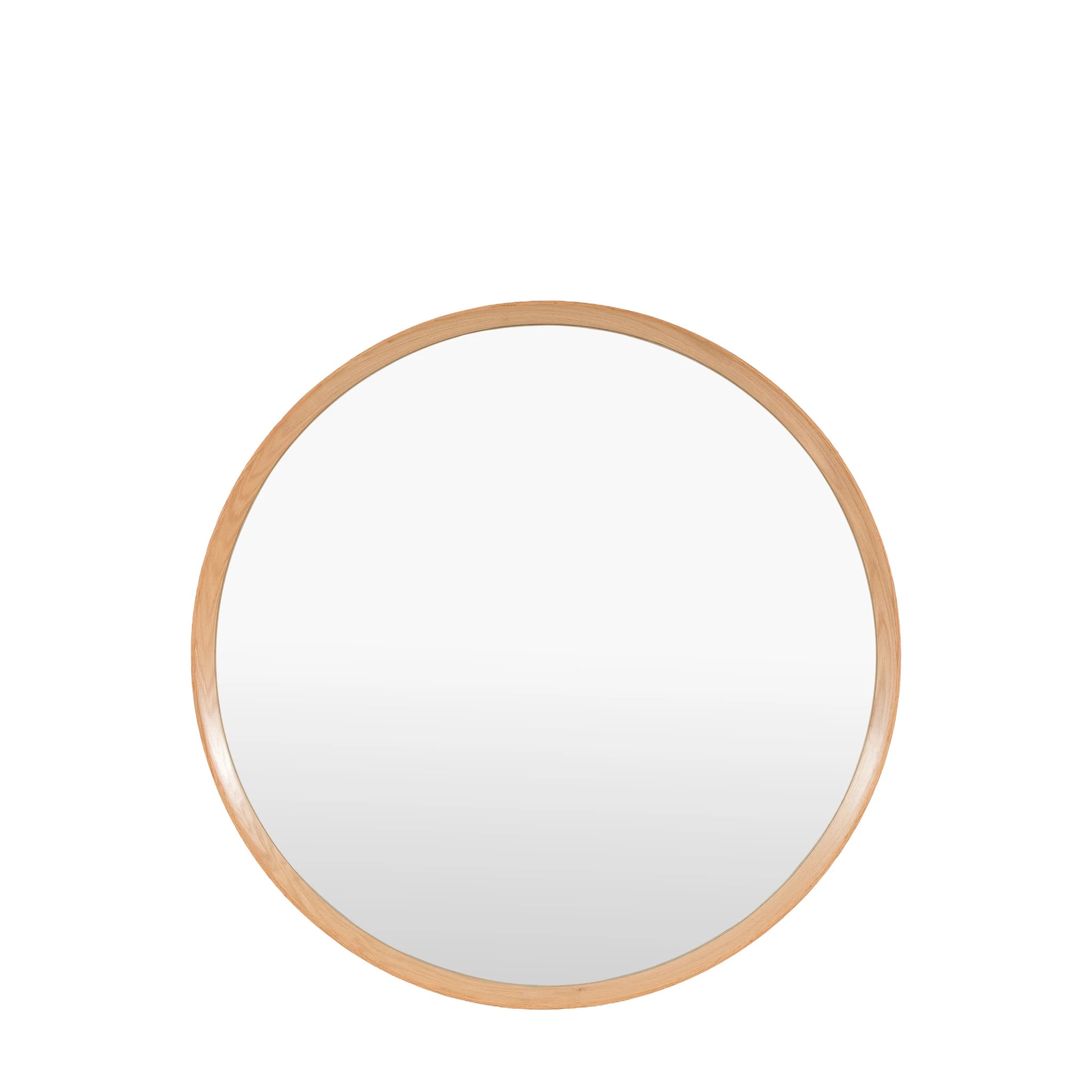 Oakmere Oak Wood Round Wall Mirror 90cm