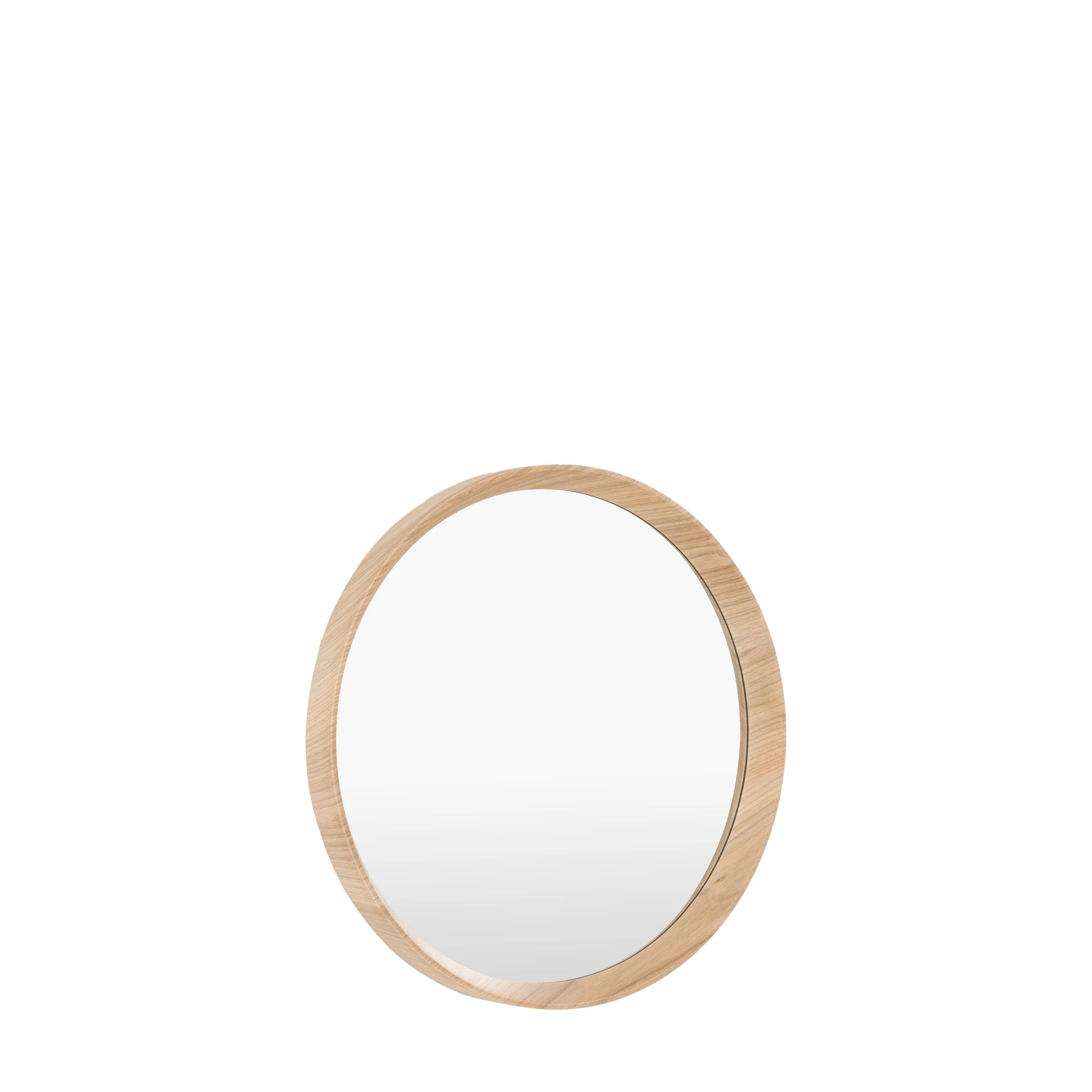 Oakmere Oak Wood Round Wall Mirror 60cm