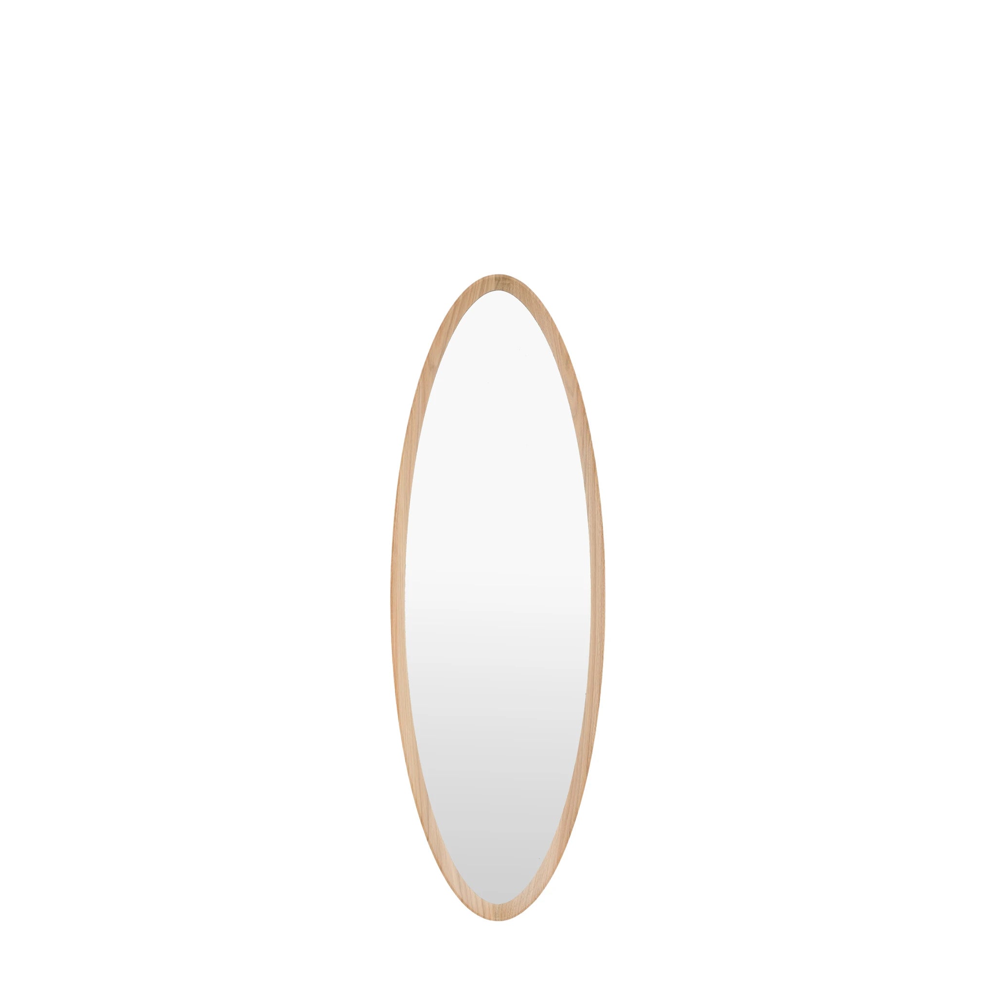 Oakmere Oak Wood Ellipse Wall Mirror 40x120cm