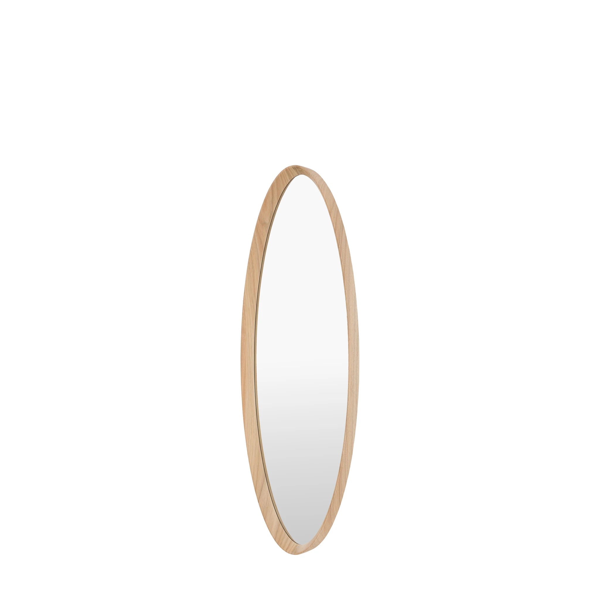 Oakmere Oak Wood Ellipse Wall Mirror 40x120cm