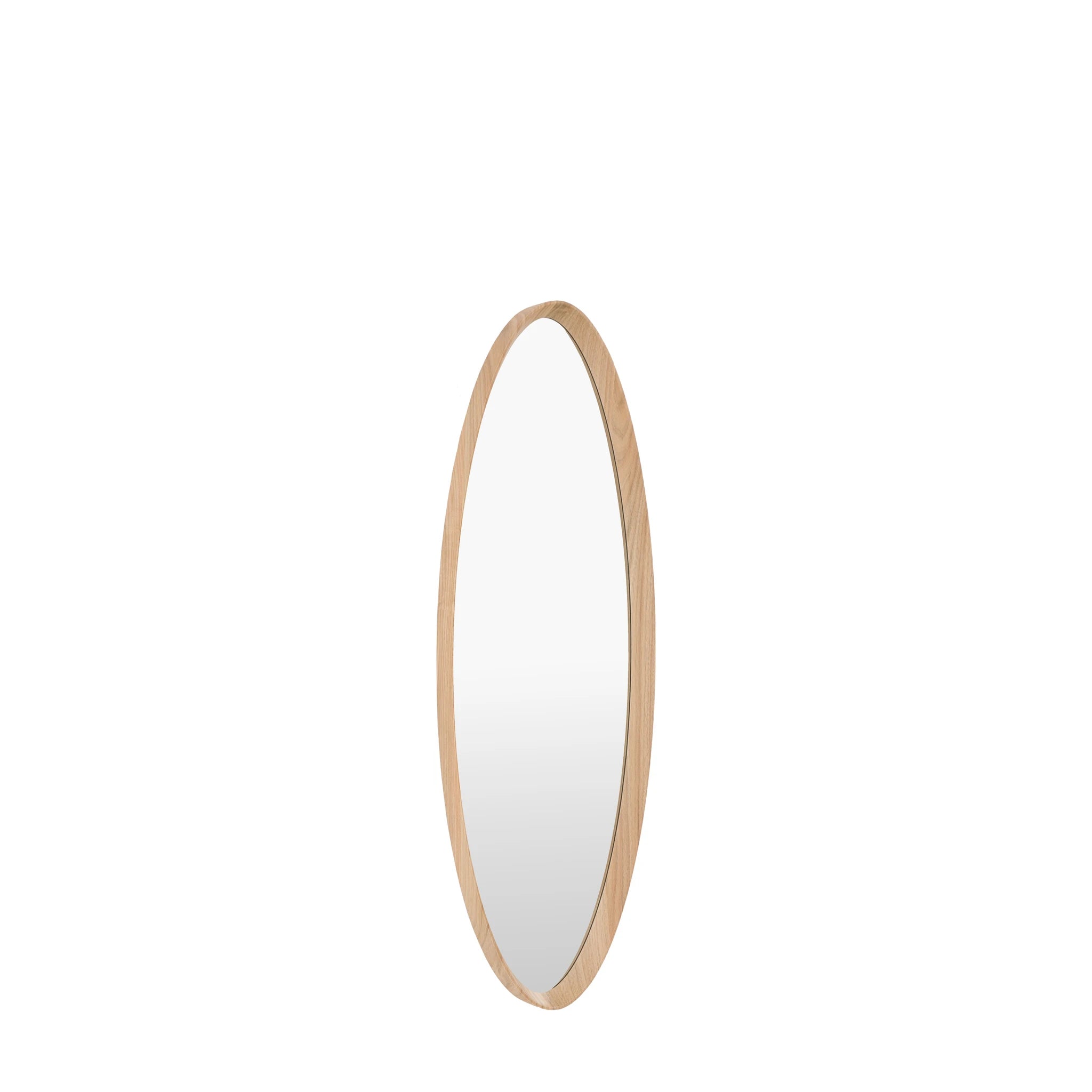 Oakmere Oak Wood Ellipse Wall Mirror 40x120cm
