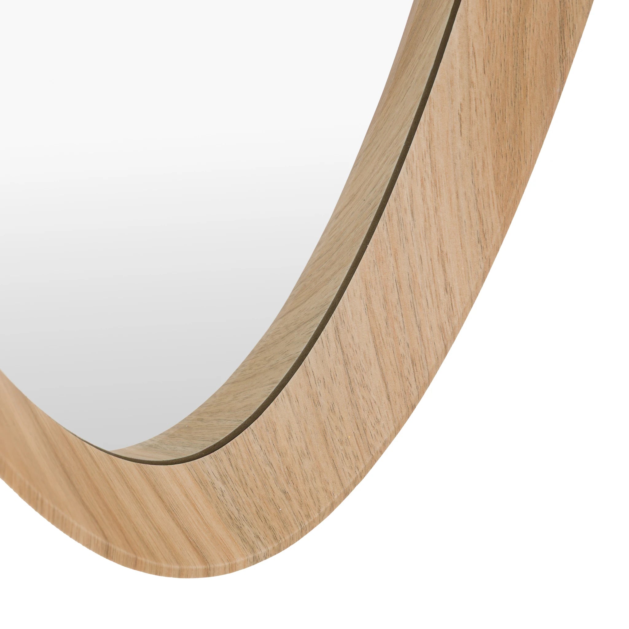 Oakmere Oak Wood Ellipse Wall Mirror 40x120cm