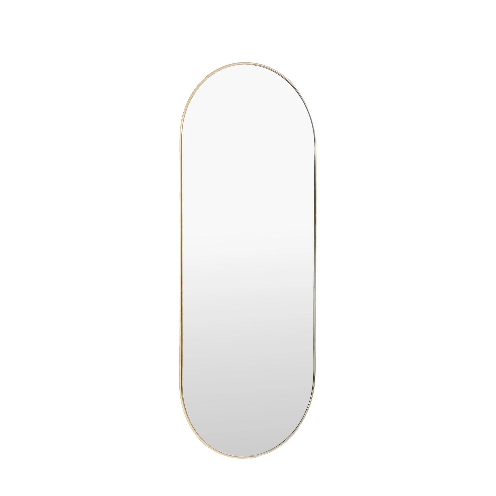 Avellino Brass Ellipse Wall Mirror 40x100cm