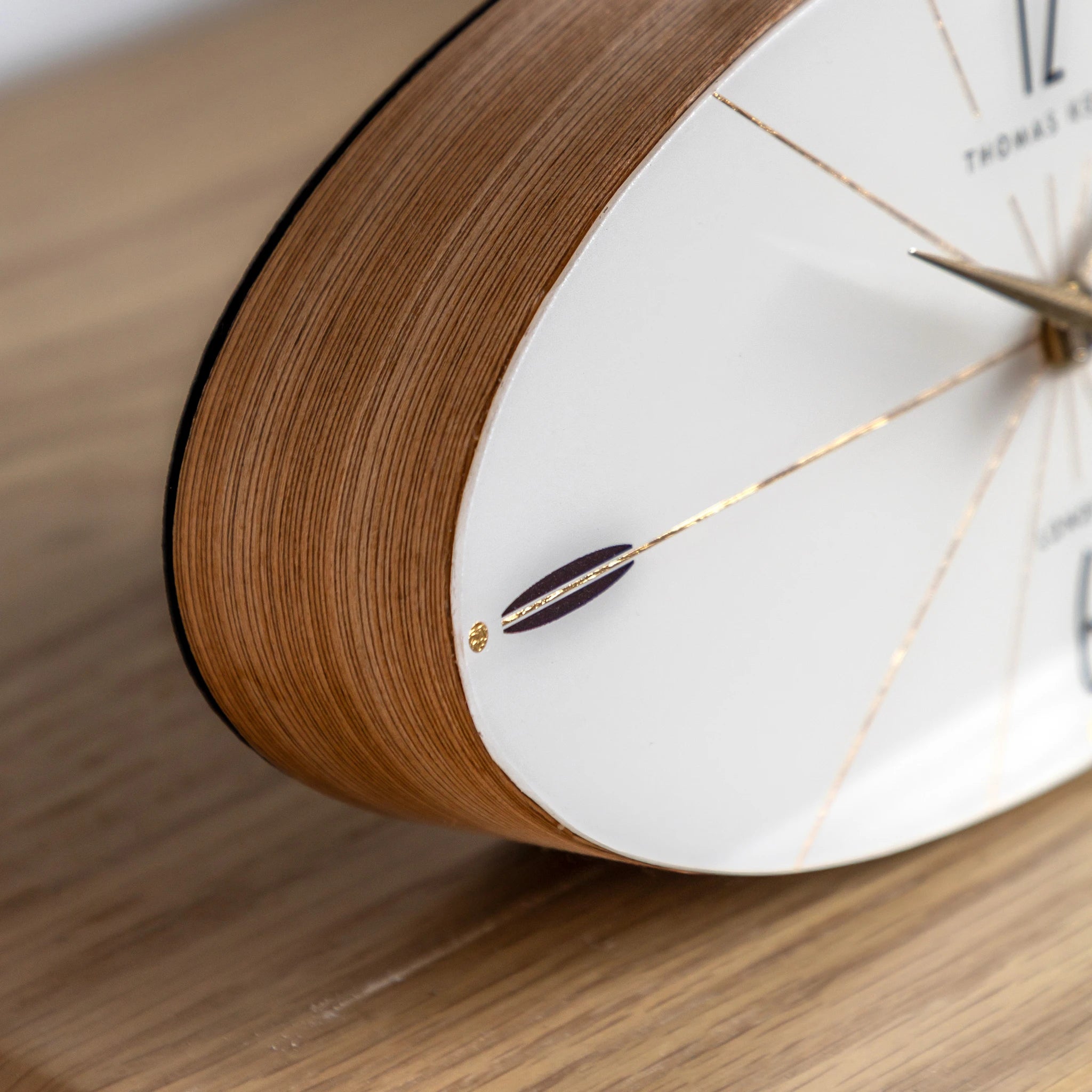 Carlisle Striped Oak Wood Rectangular Mantel Clock