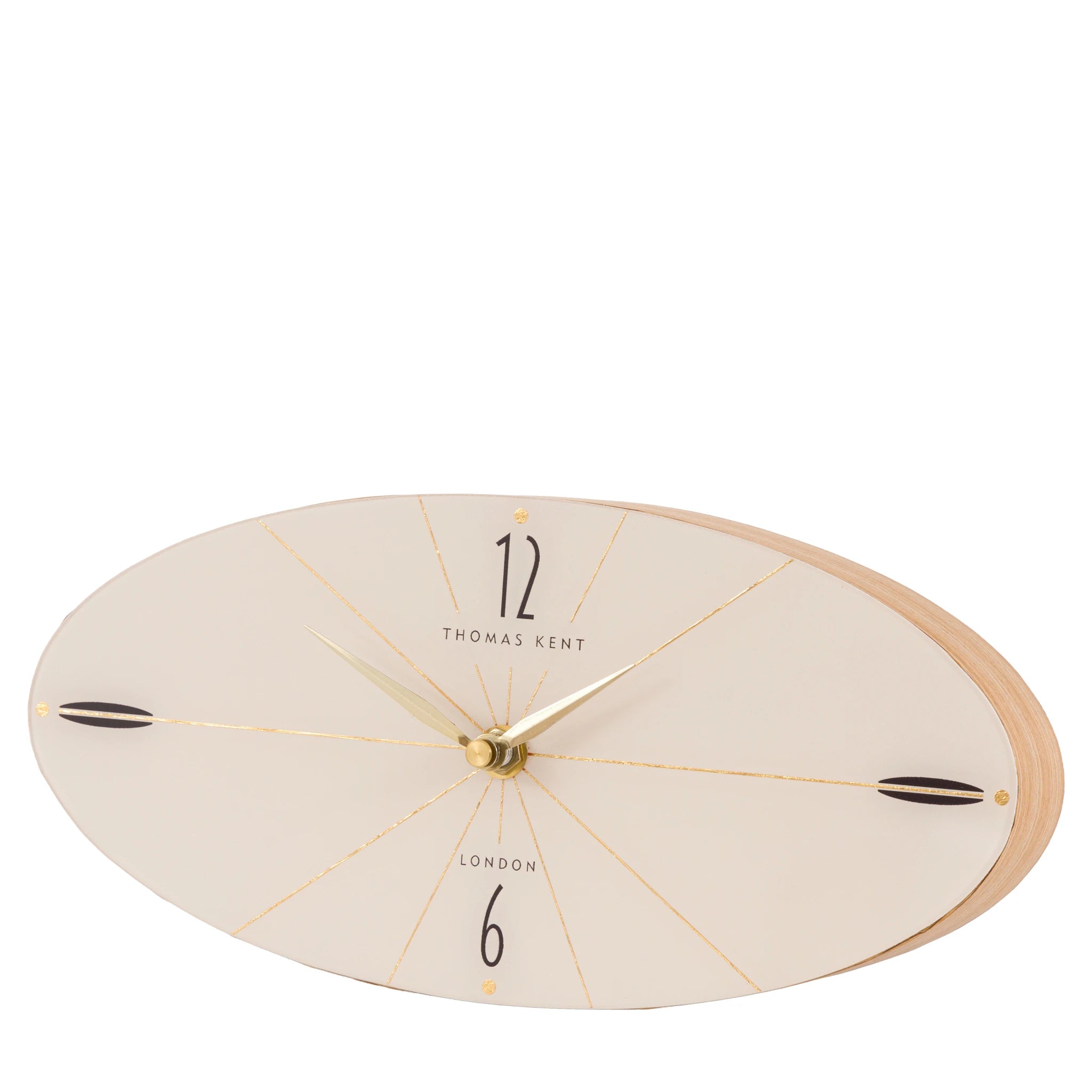 Carlisle Striped Oak Wood Rectangular Mantel Clock