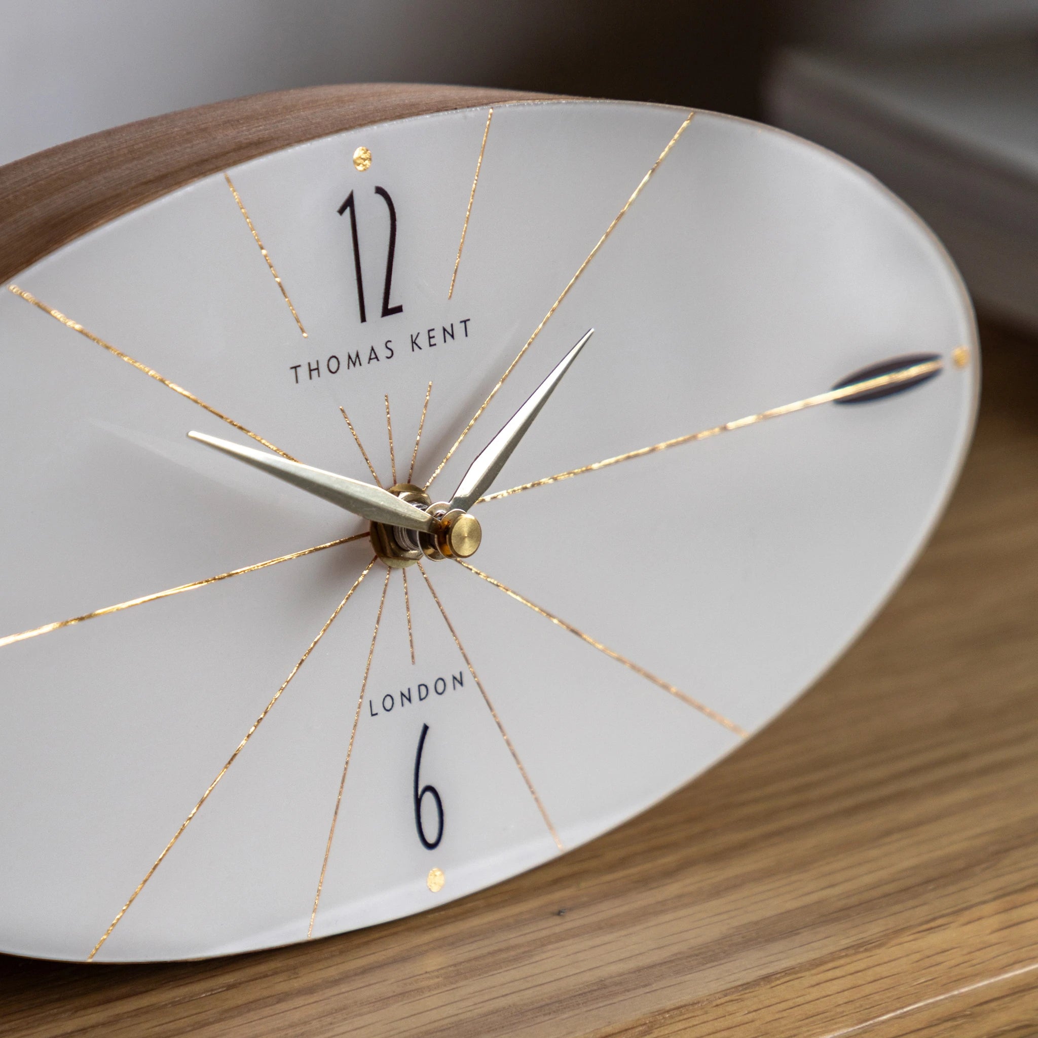 Carlisle Striped Oak Wood Rectangular Mantel Clock