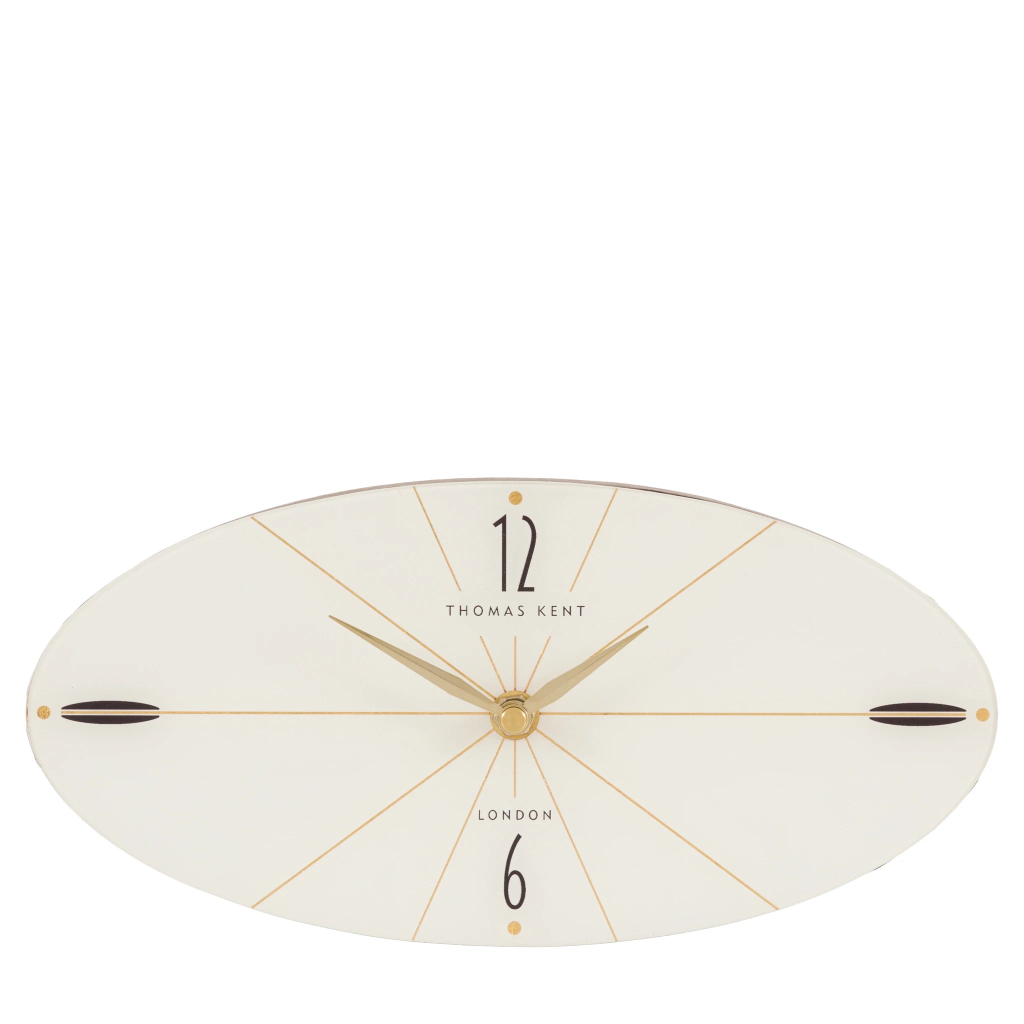 Carlisle Walnut Brown Wood & White Oval Mantel Clock