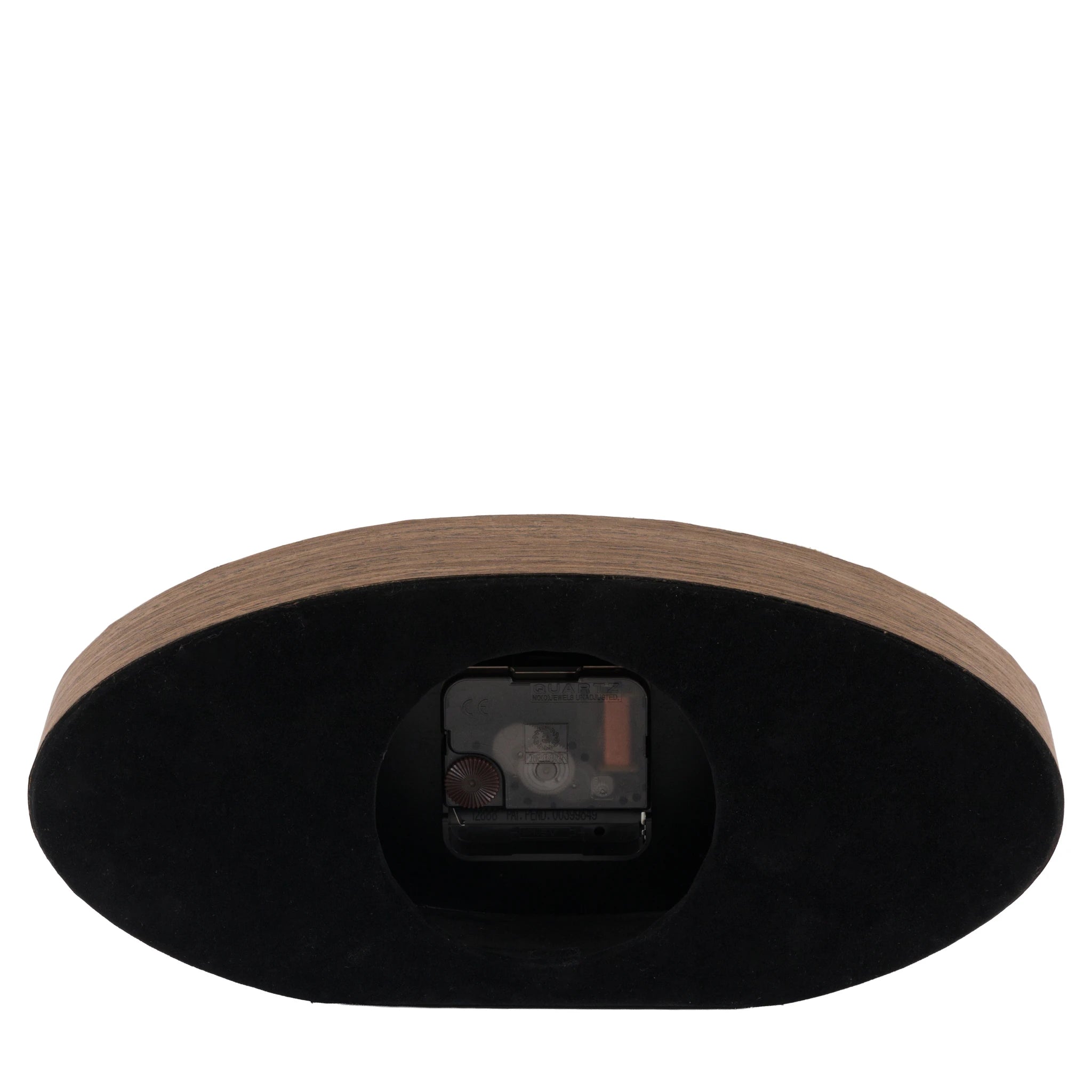Carlisle Walnut Brown Wood & White Oval Mantel Clock