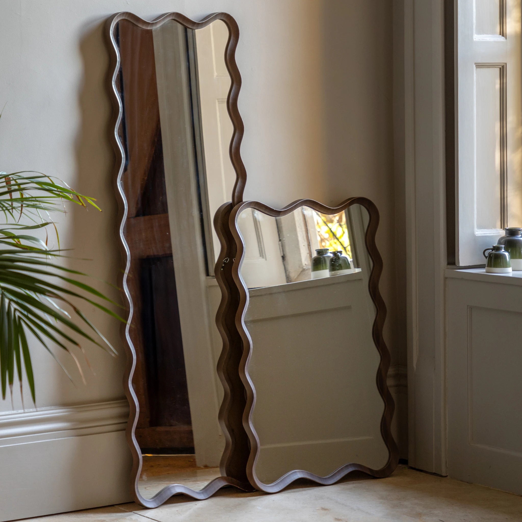 Ondaro Walnut Brown Wood Leaner Mirror 50x150cm