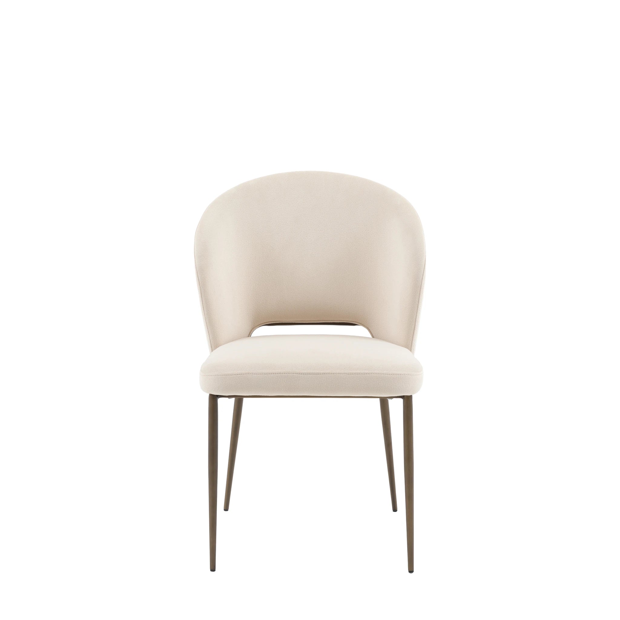 Set of 2 Alderharbour Vanilla White Fabric Dining Chairs