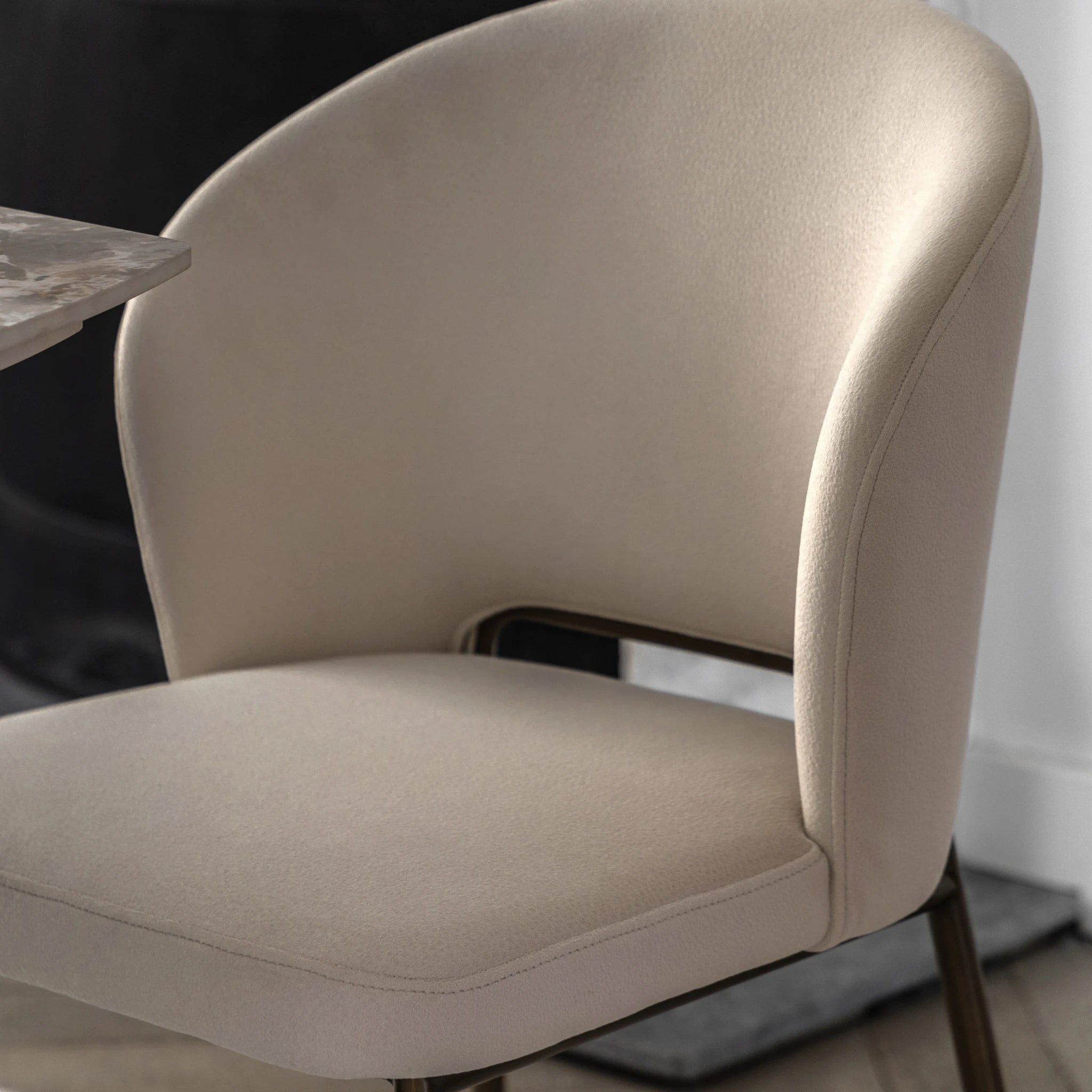 Set of 2 Alderharbour Vanilla White Fabric Dining Chairs