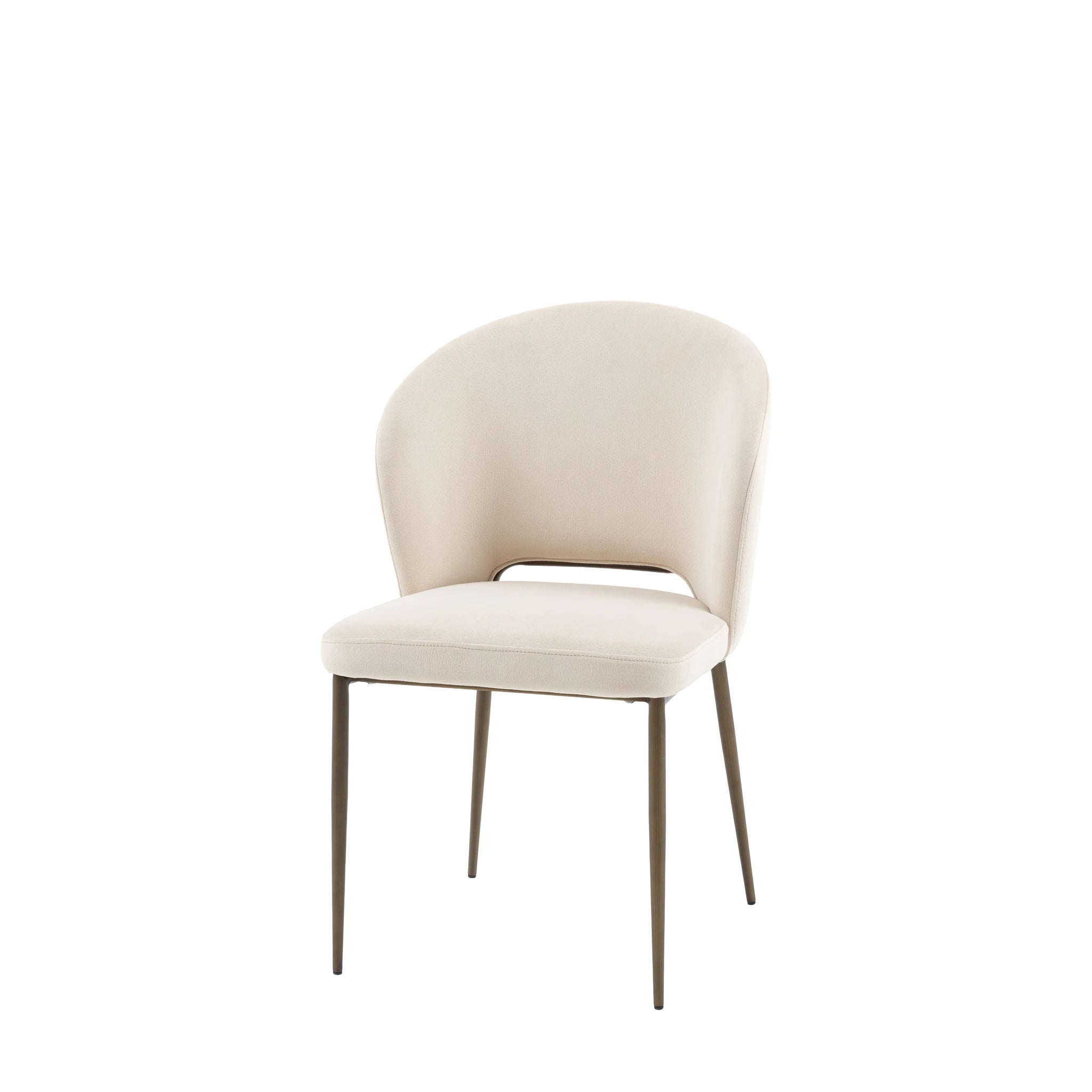 Set of 2 Alderharbour Vanilla White Fabric Dining Chairs