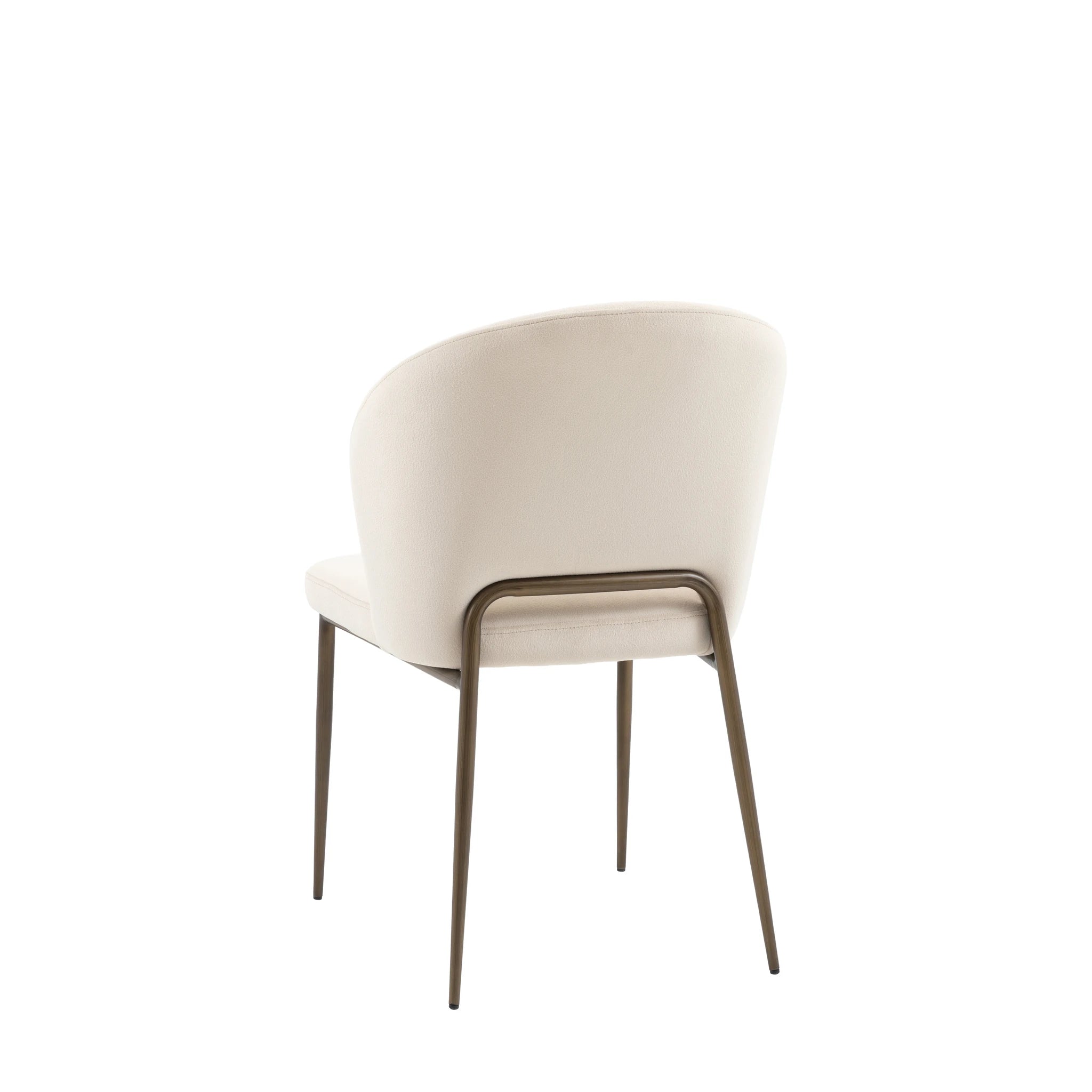 Set of 2 Alderharbour Vanilla White Fabric Dining Chairs