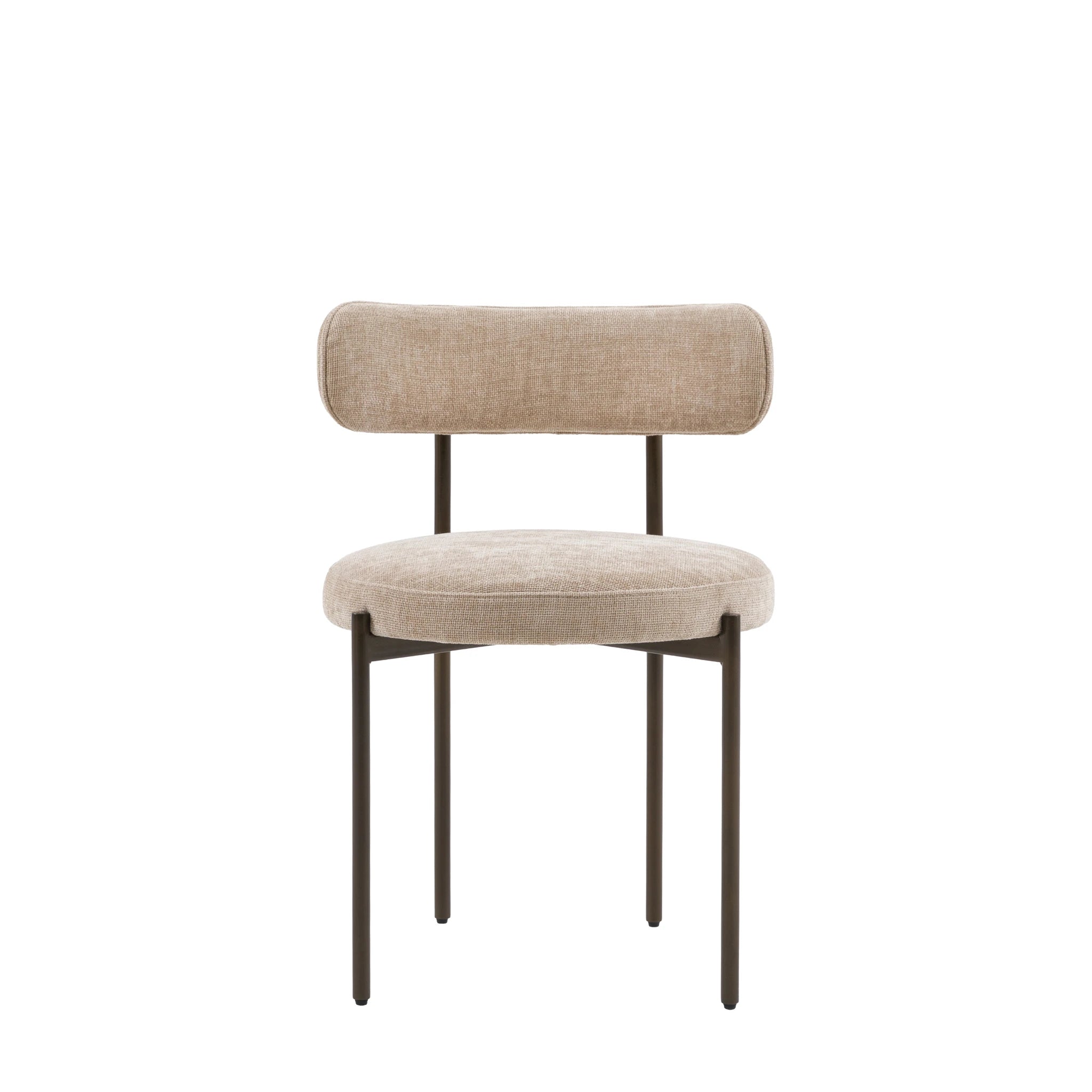 Set of 2 Ortona Natural Fabric Dining Chairs