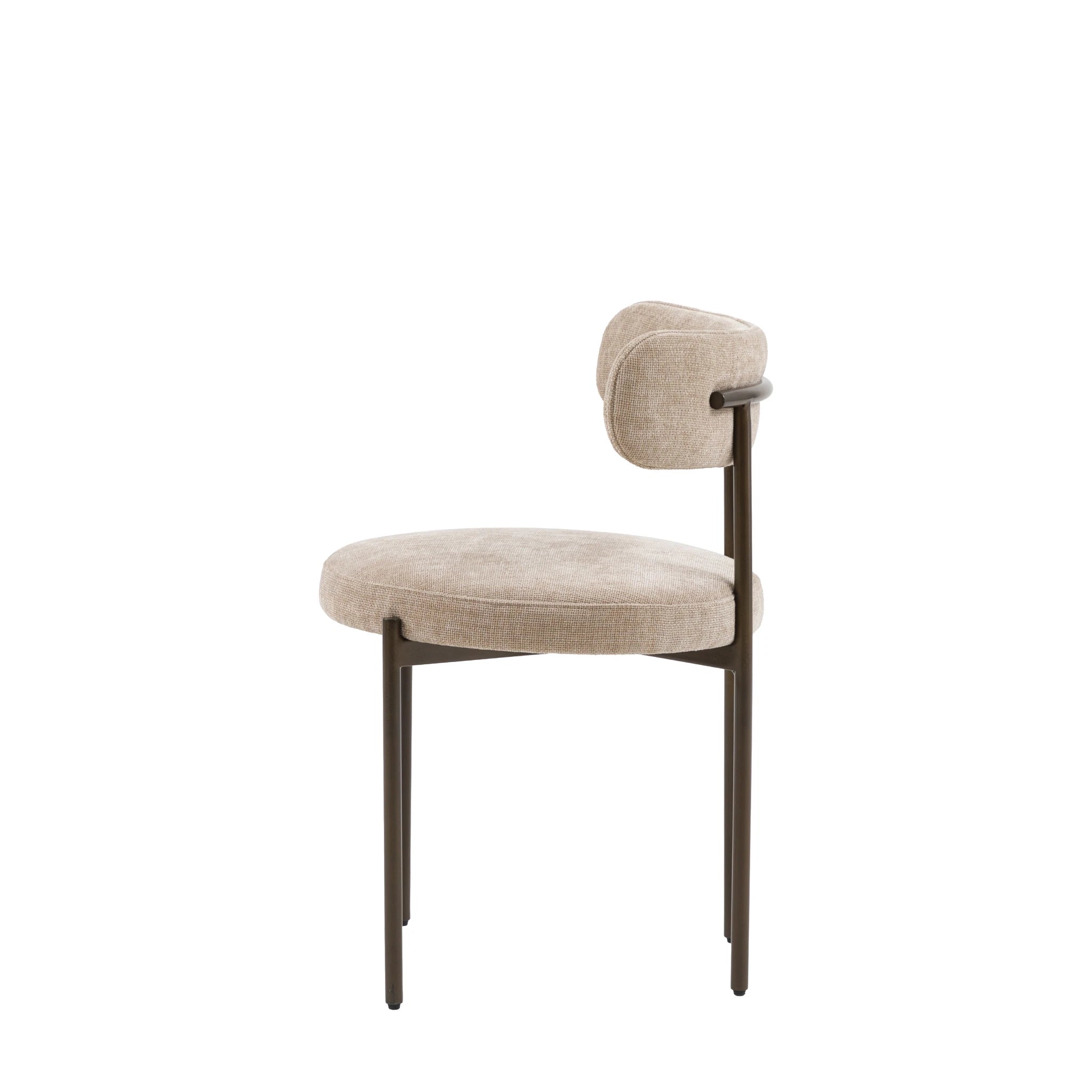 Set of 2 Ortona Natural Fabric Dining Chairs