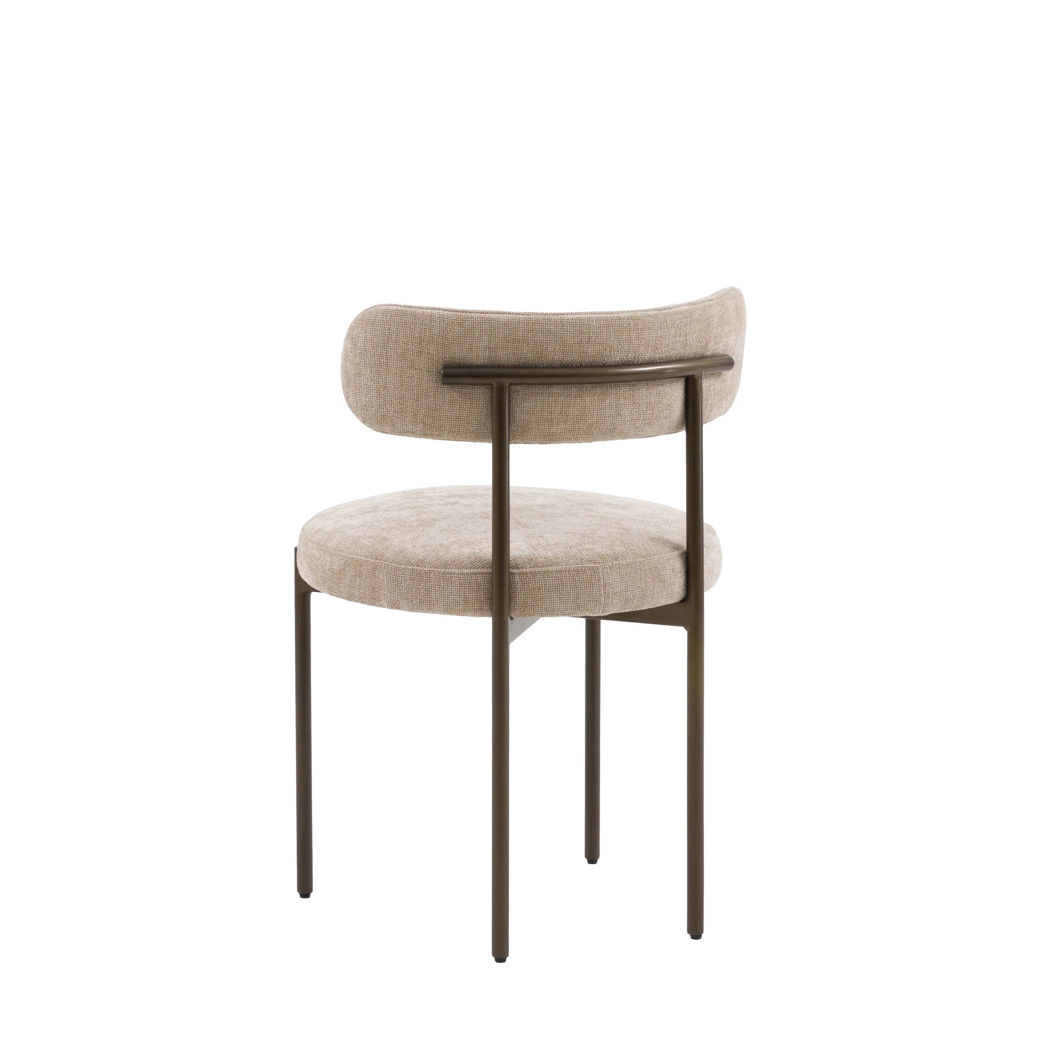 Set of 2 Ortona Natural Fabric Dining Chairs