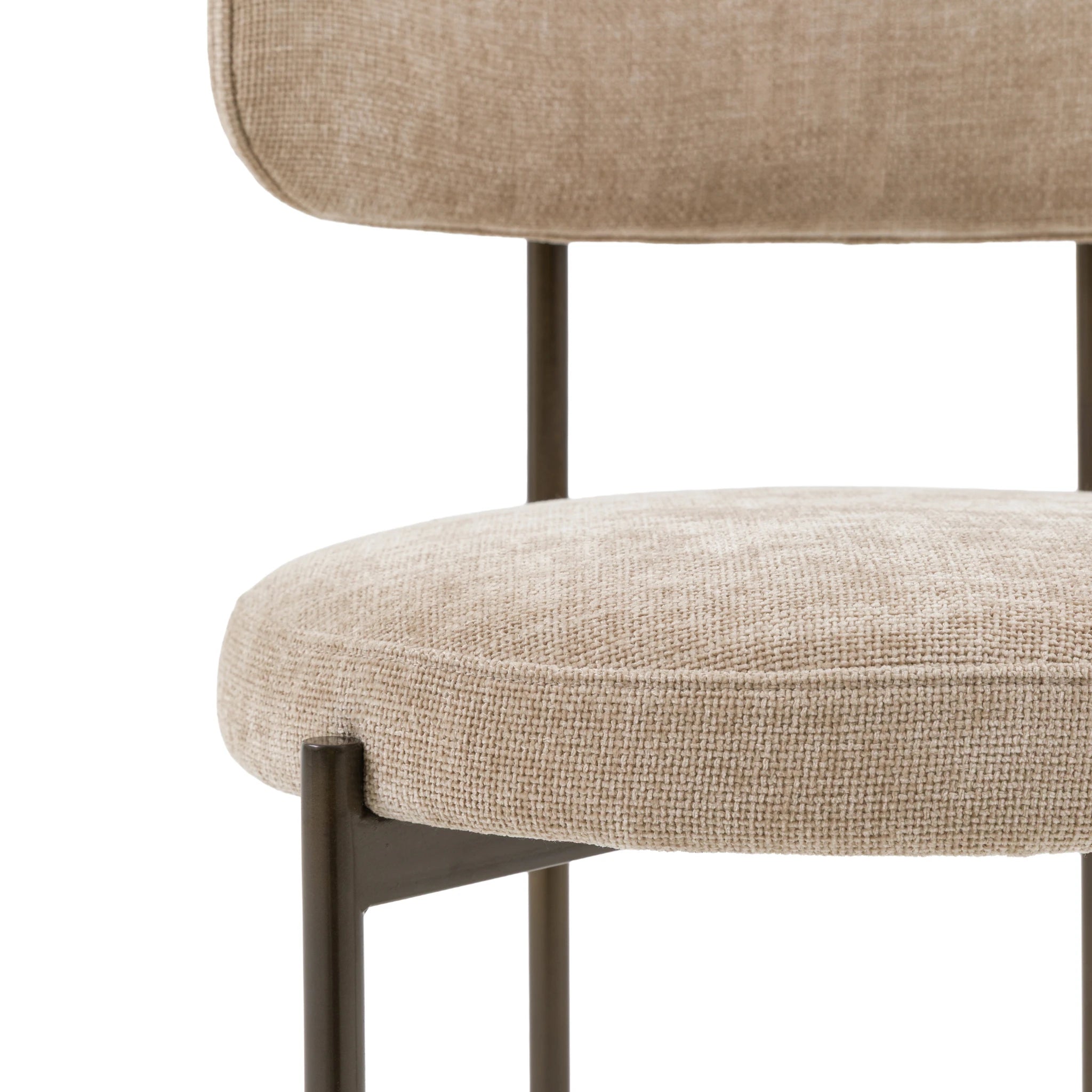Set of 2 Ortona Natural Fabric Dining Chairs