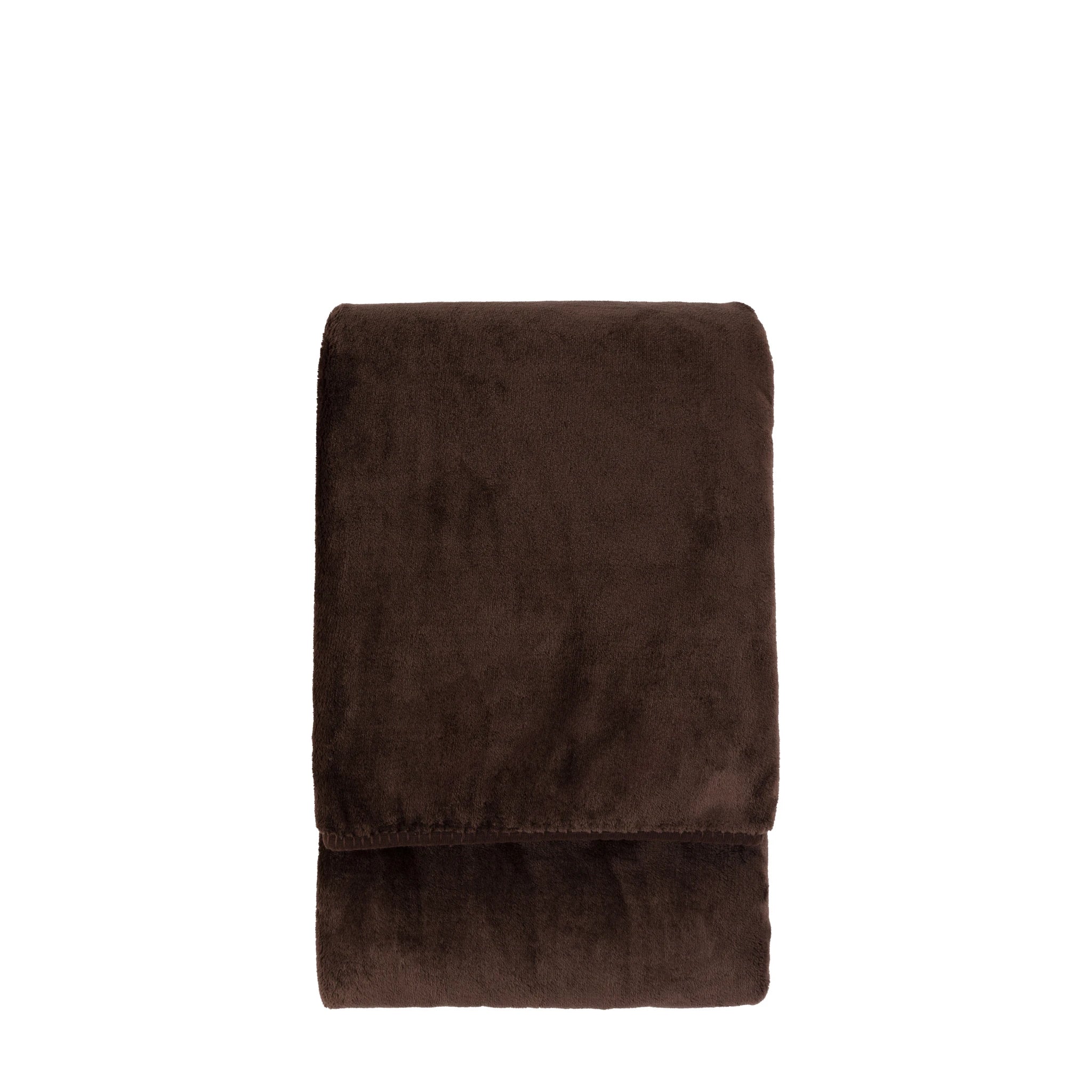 Aldervale Toasty Fleece Chocolate Brown Throw