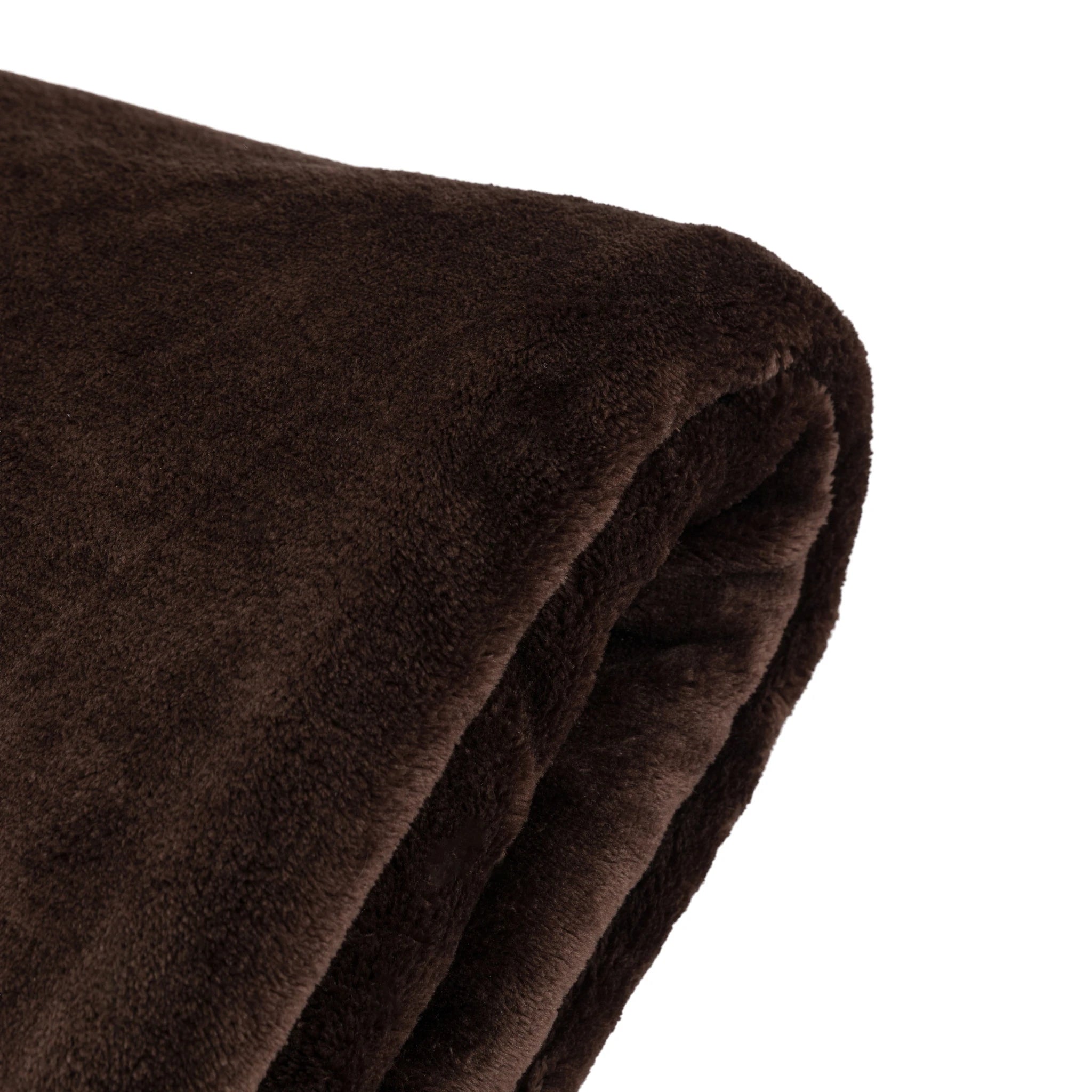 Aldervale Toasty Fleece Chocolate Brown Throw
