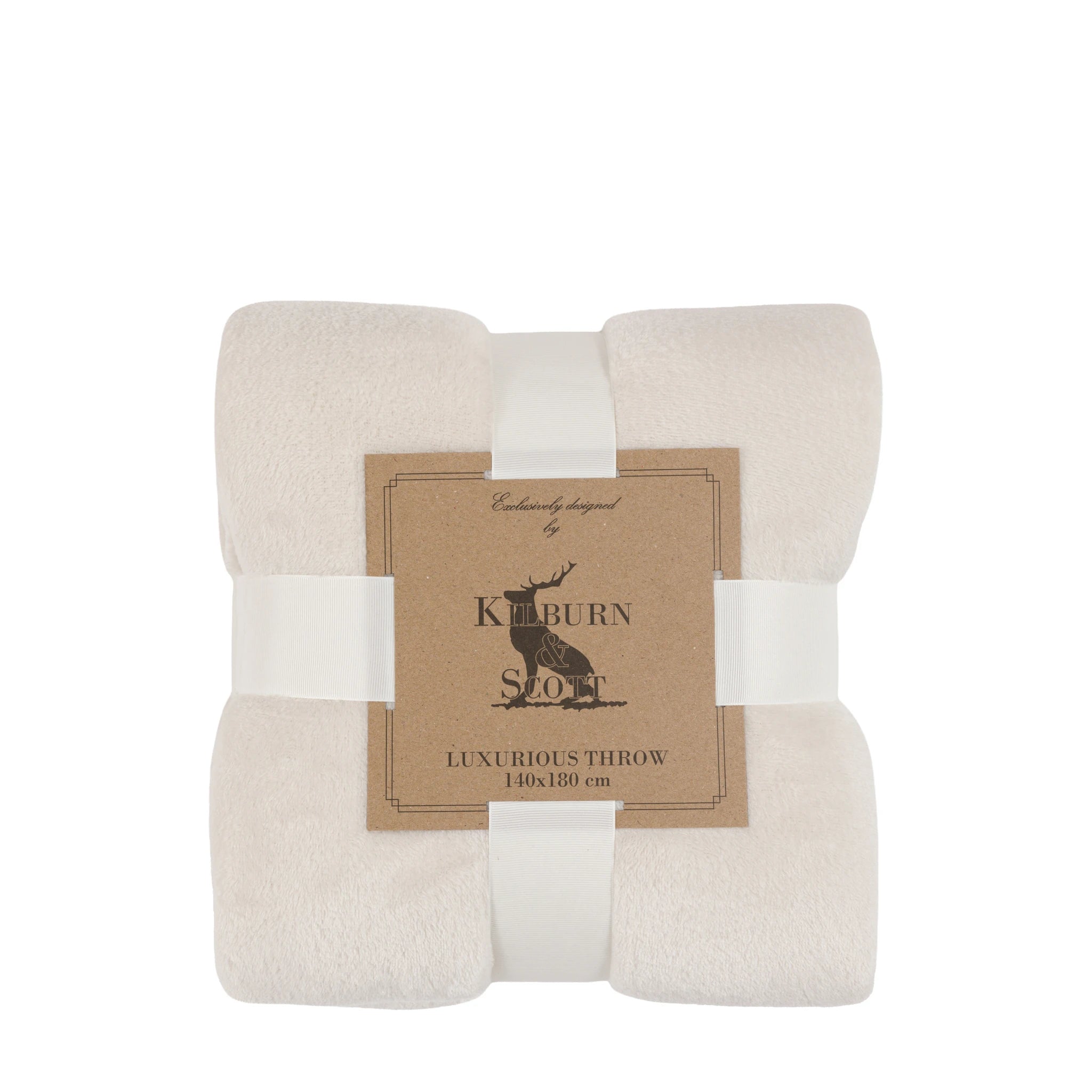 Phoenix Super Soft Flannel Fleece Ecru Throw