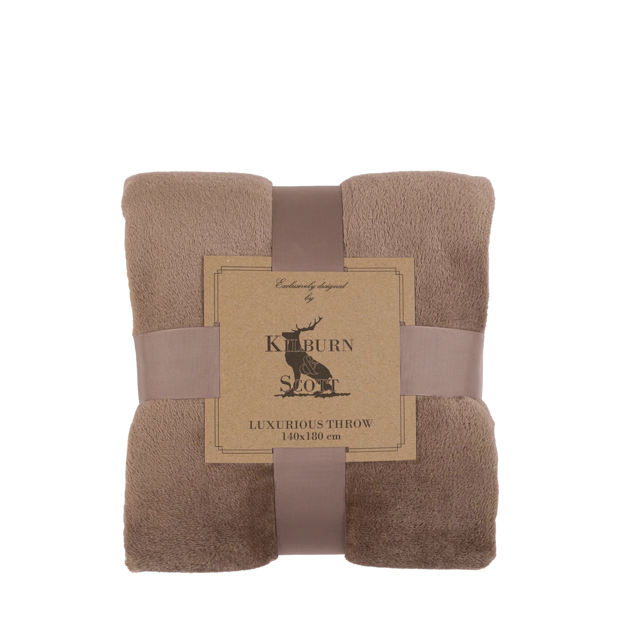 Phoenix Super Soft Flannel Fleece Mocha Throw