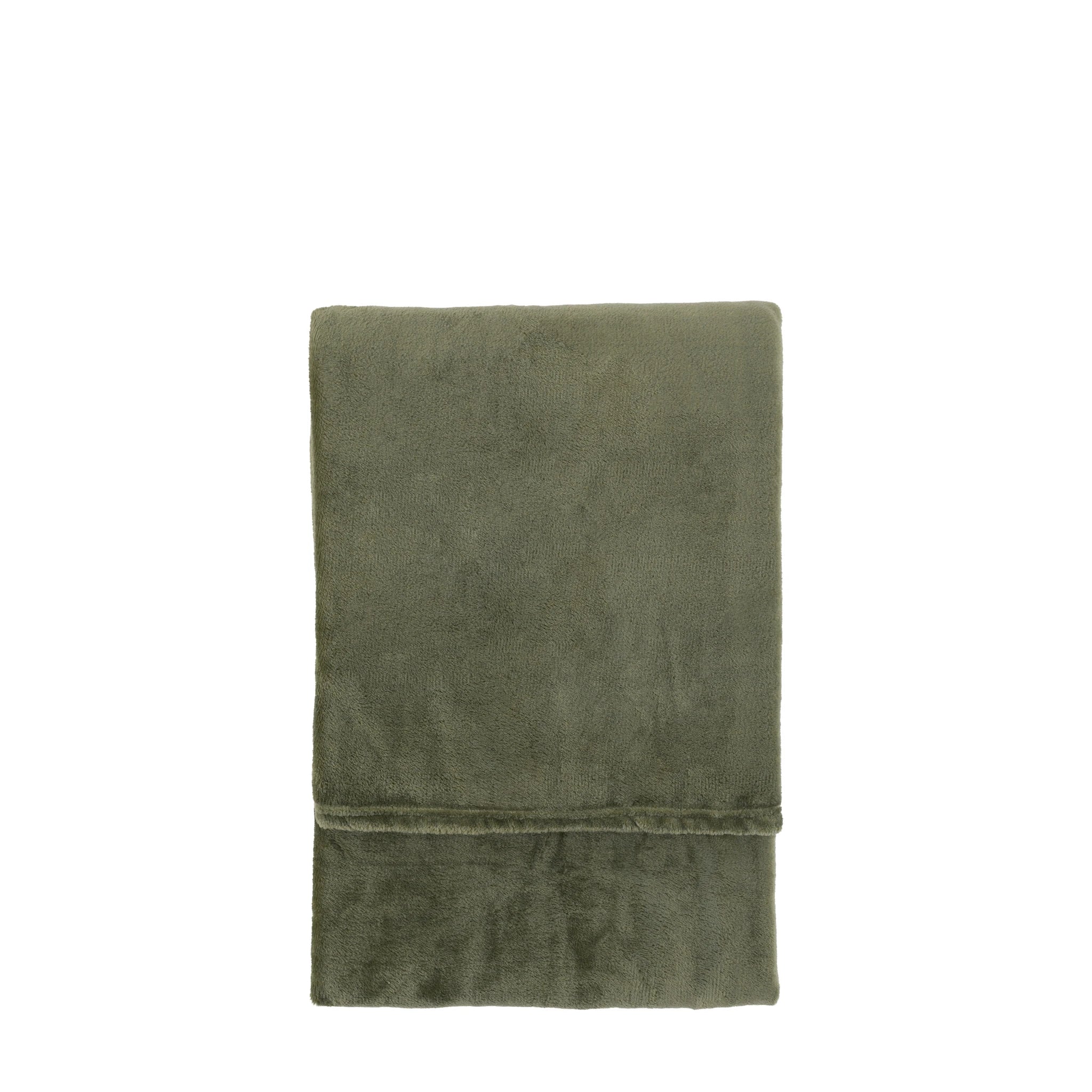 Phoenix Super Soft Flannel Fleece Olive Green Throw