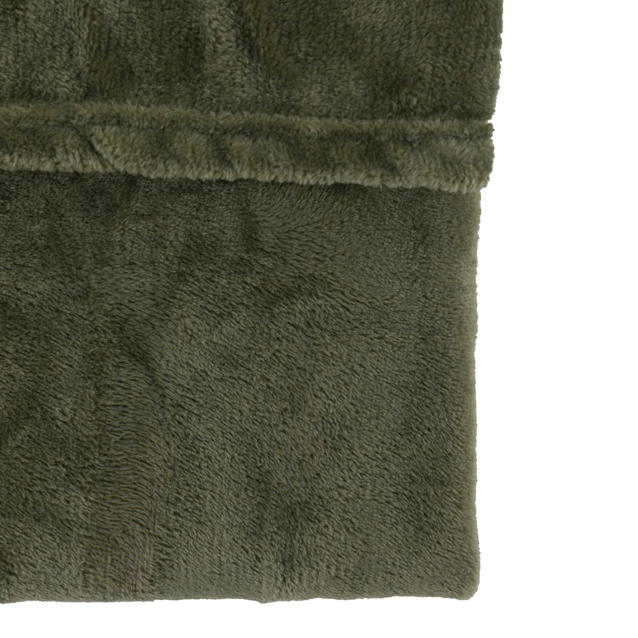 Phoenix Super Soft Flannel Fleece Olive Green Throw